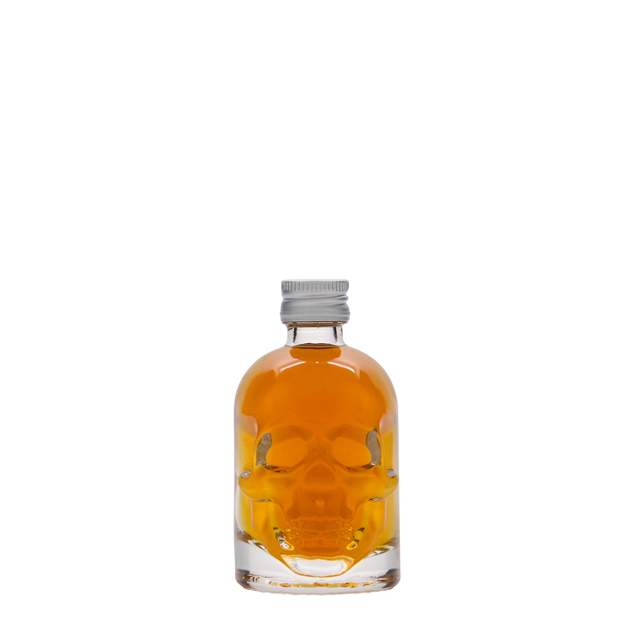50 ml Glasflasche 'Totenkopf', Mündung: PP 18 50 ml Glasflasche 'Totenkopf', Mündung: PP 18