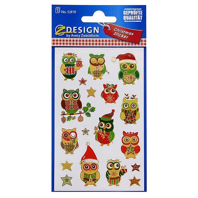 Zweckform Sticker 'Weihnachtseulen', Papier, mehrfarbig Zweckform Sticker 'Weihnachtseulen', Papier, mehrfarbig