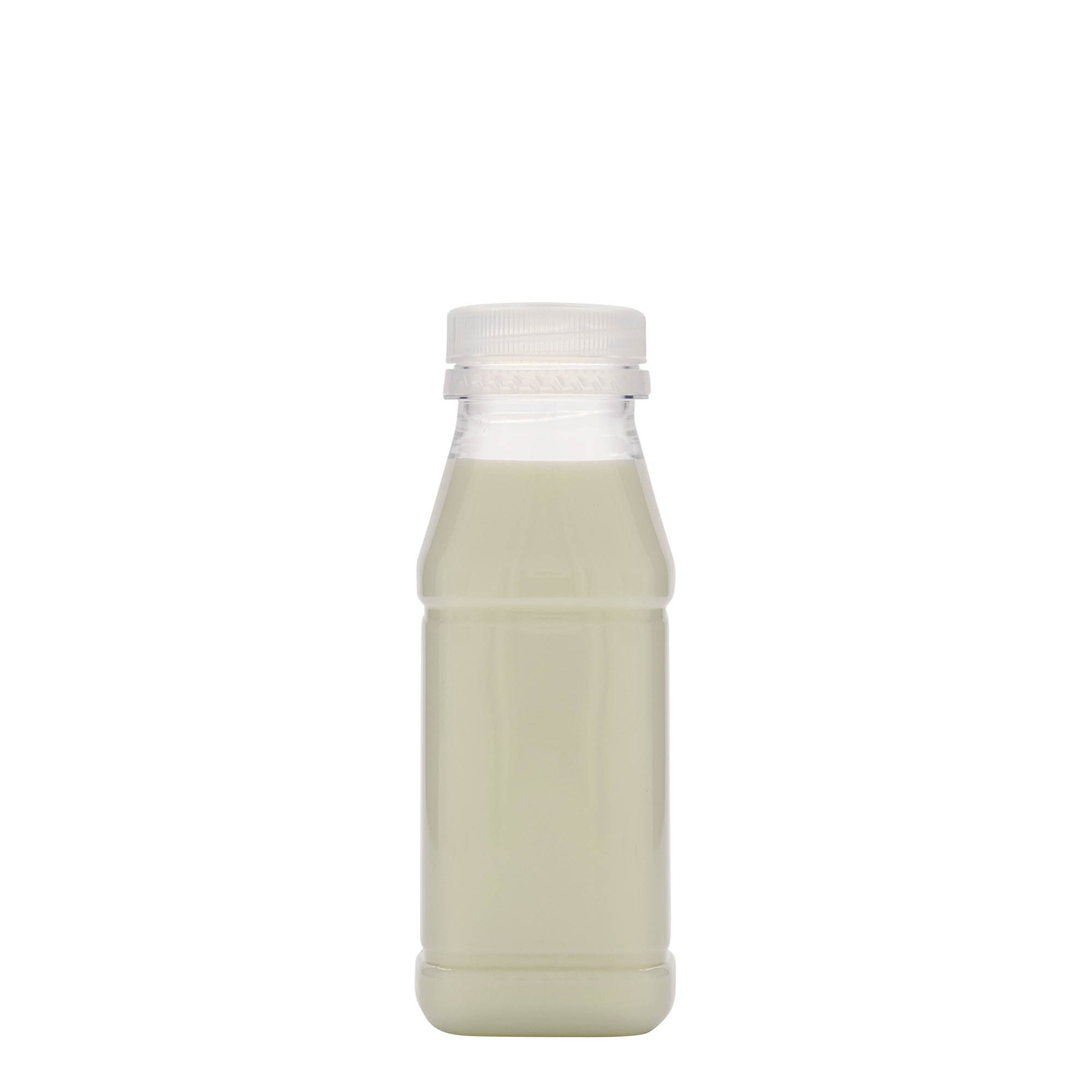 250 ml PET-Flasche 'Milk and Juice Carré', quadratisch, Kunststoff, Mündung: 38 mm 250 ml PET-Flasche 'Milk and Juice Carré', quadratisch, Kunststoff, Mündung: 38 mm