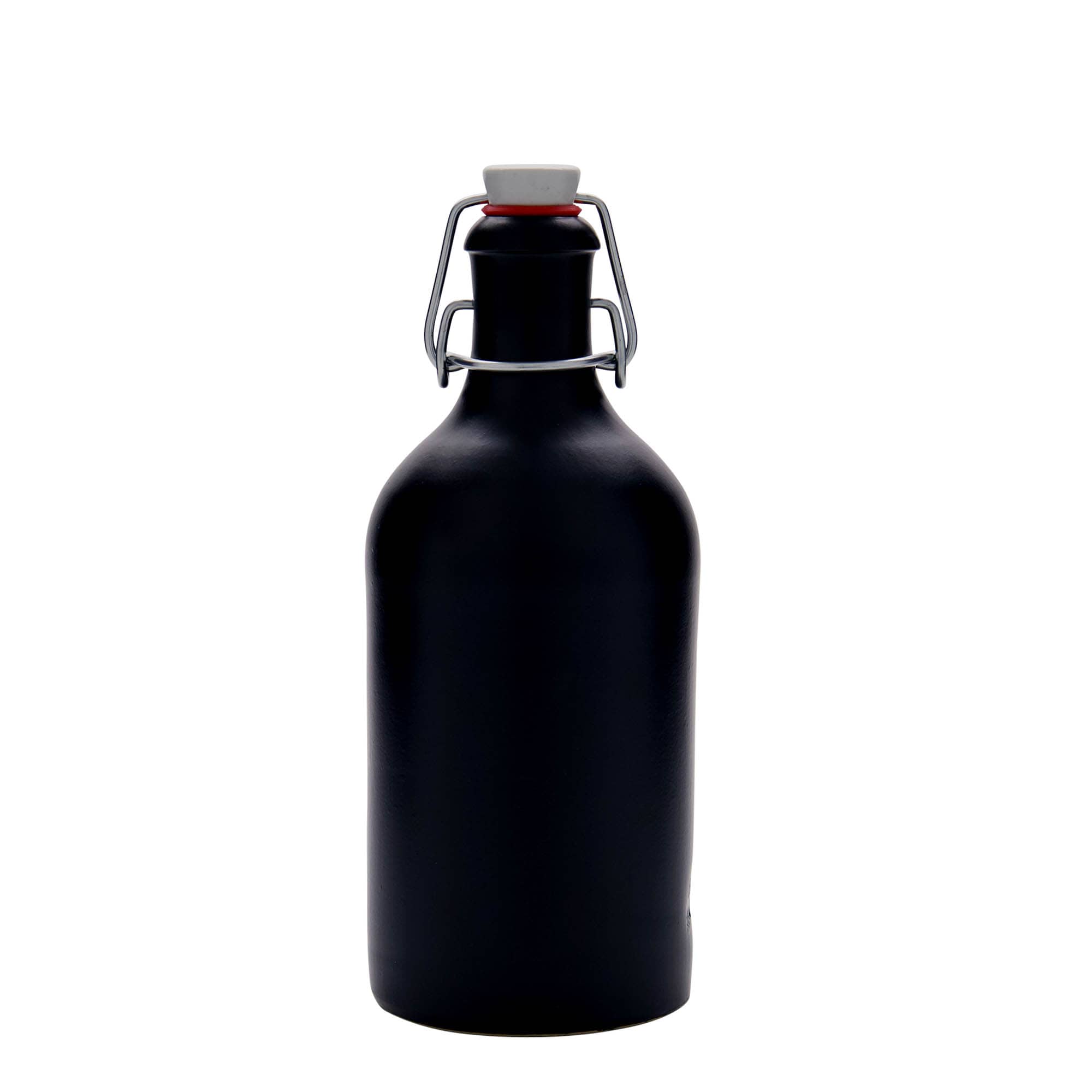 500 ml Tonkrug, Steinzeug, schwarz, Mündung: Bügelverschluss 500 ml Tonkrug, Steinzeug, schwarz, Mündung: Bügelverschluss
