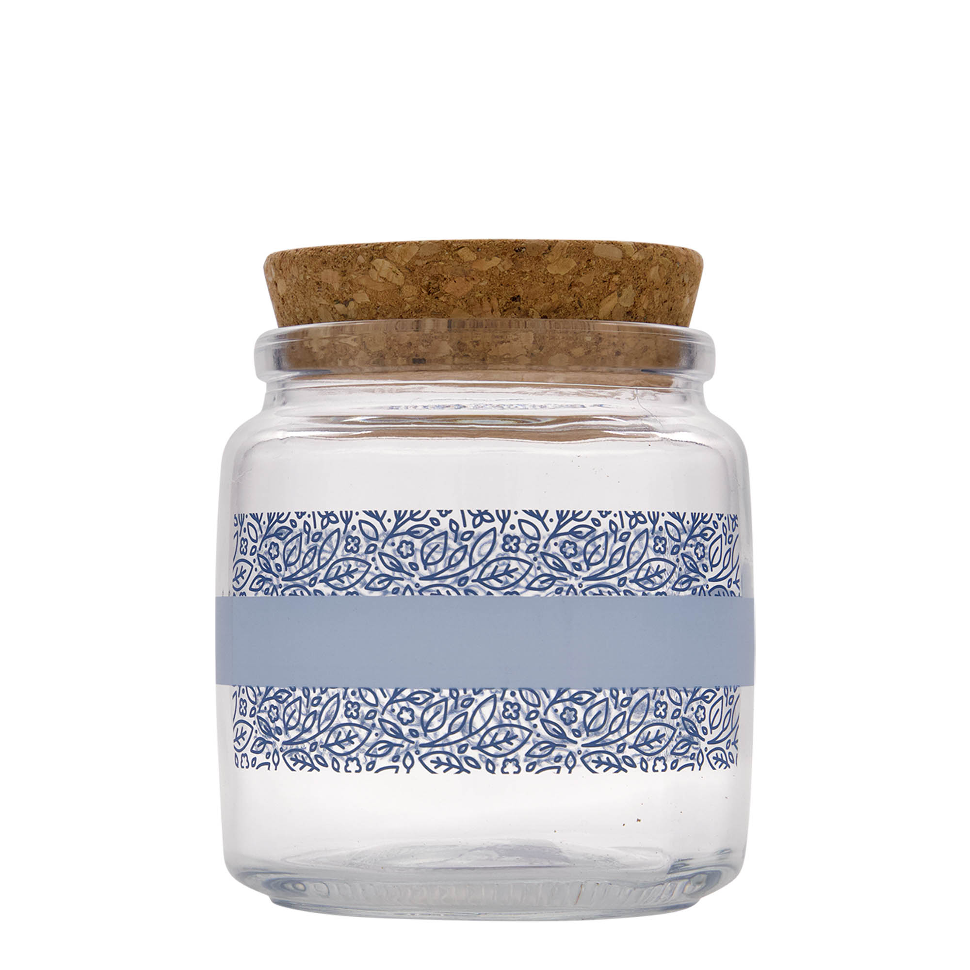 750 ml Korkenglas 'Giara', Motiv: Naturalmente blu, Mündung: Kork