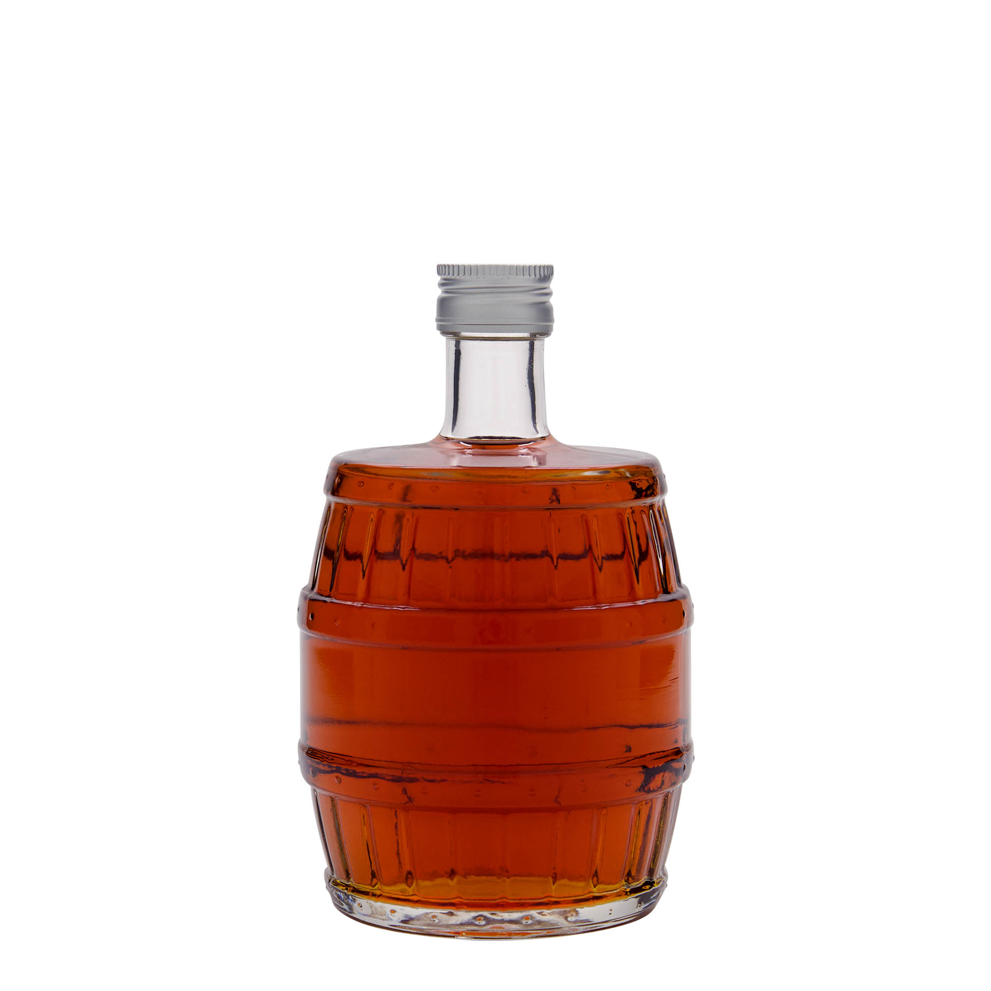 500 ml Glasflasche „Fass“, Mündung: PP 28