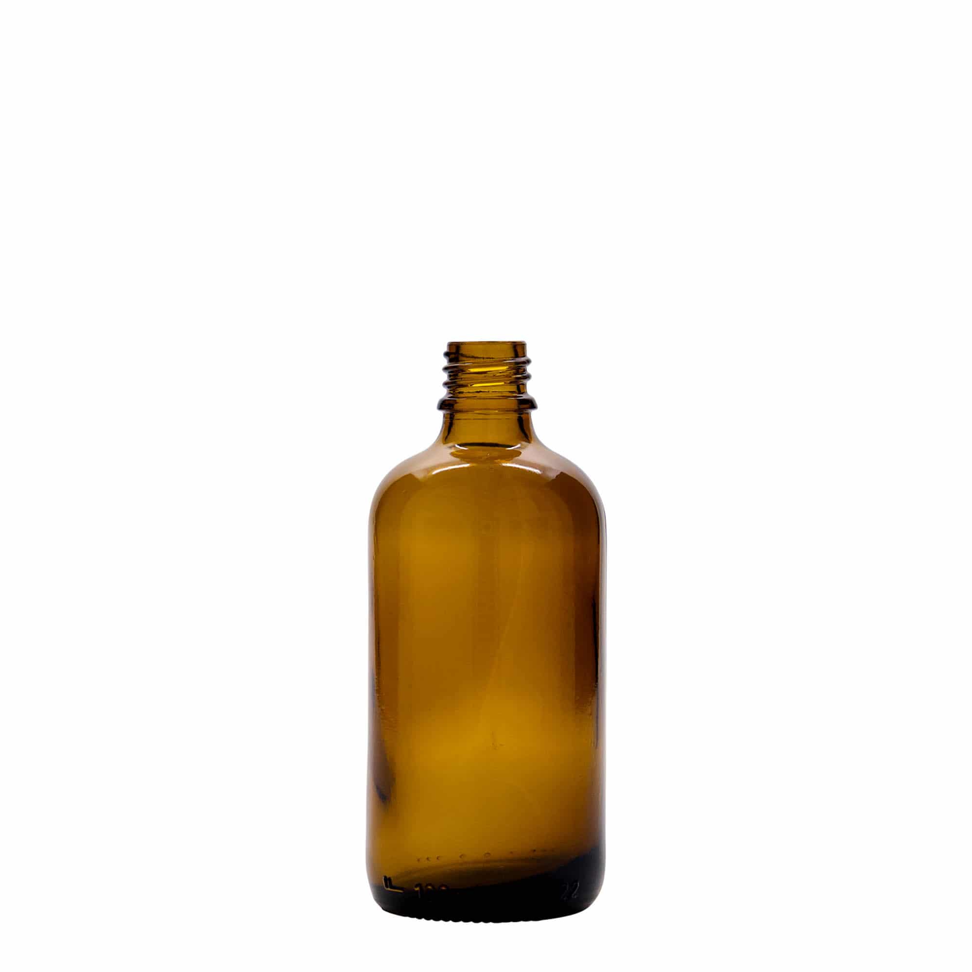 100 ml Medizinflasche mit Lotionspumpe, Glas, braun, Mündung: DIN 18 100 ml Medizinflasche mit Lotionspumpe, Glas, braun, Mündung: DIN 18