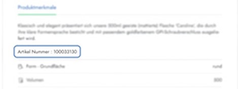 Wo finde ich die Artikelnummer? Wo finde ich die Artikelnummer?