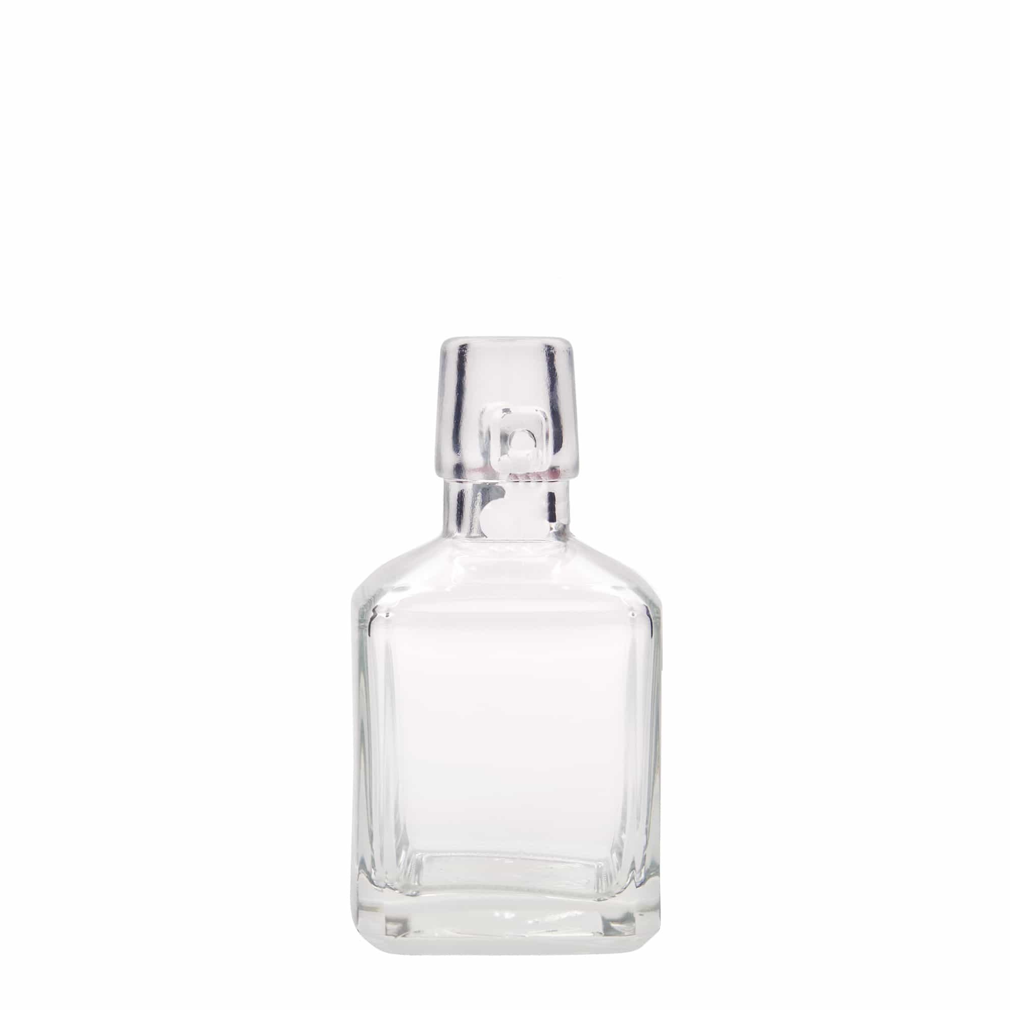 200 ml Glasflasche 'Kubica', quadratisch, Mündung: Bügelverschluss 200 ml Glasflasche 'Kubica', quadratisch, Mündung: Bügelverschluss