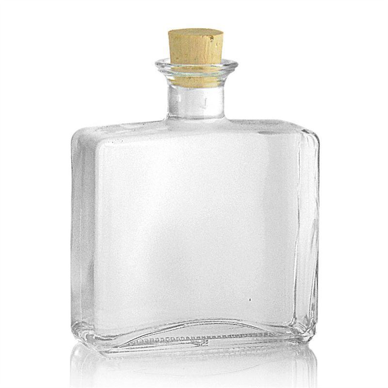 500 ml Glasflasche „Julia“, rechteckig, Mündung: Kork