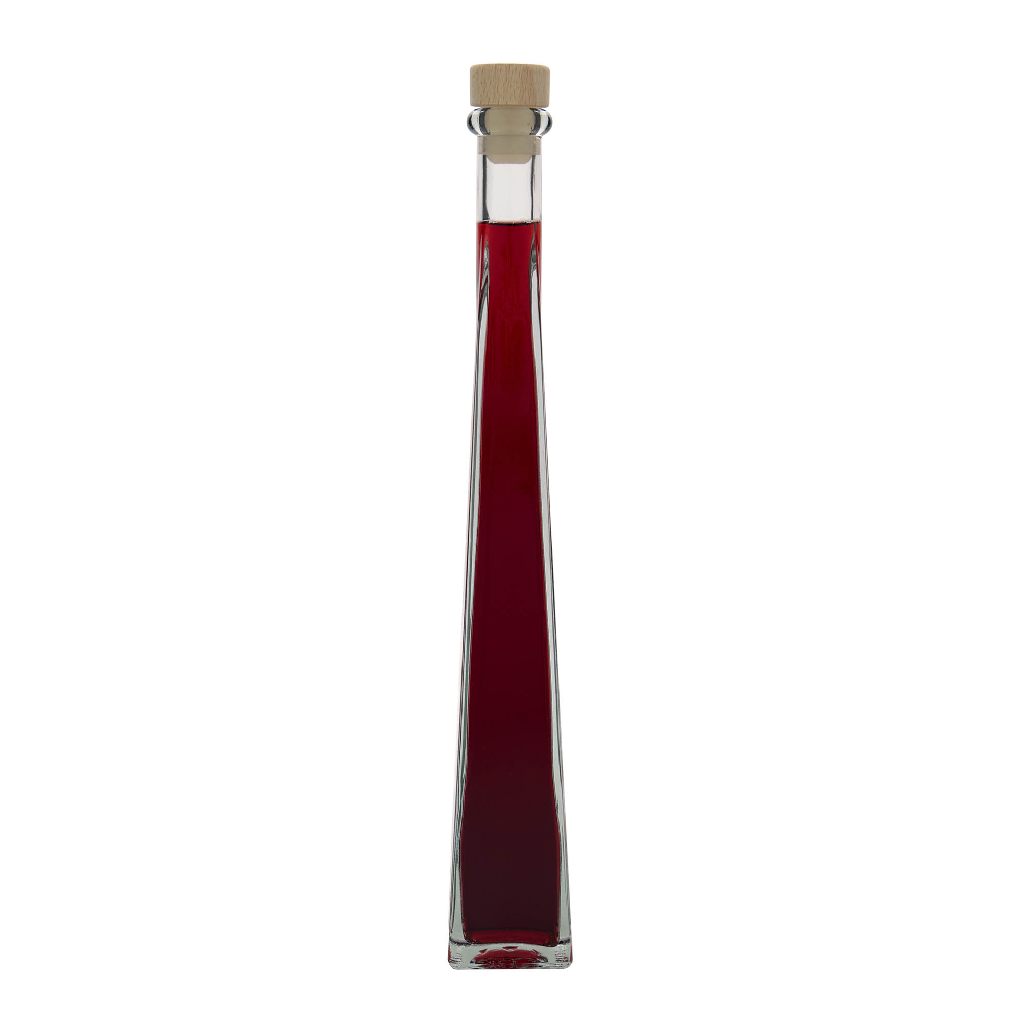 200 ml Glasflasche „Dama Quadrato“, quadratisch, Mündung: Kork