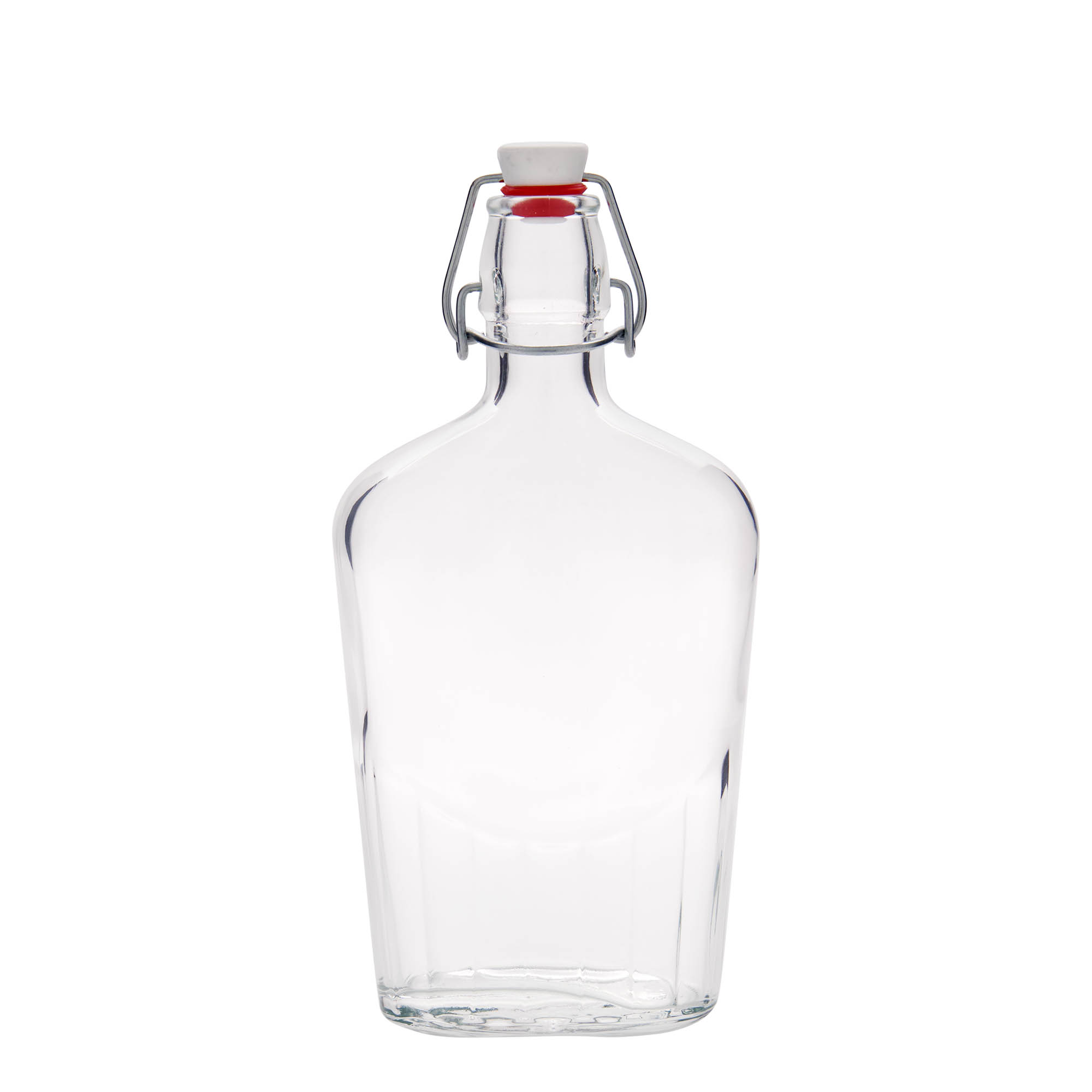 500 ml Glasflasche 'Fiaschetta', oval, Mündung: Bügelverschluss 500 ml Glasflasche 'Fiaschetta', oval, Mündung: Bügelverschluss