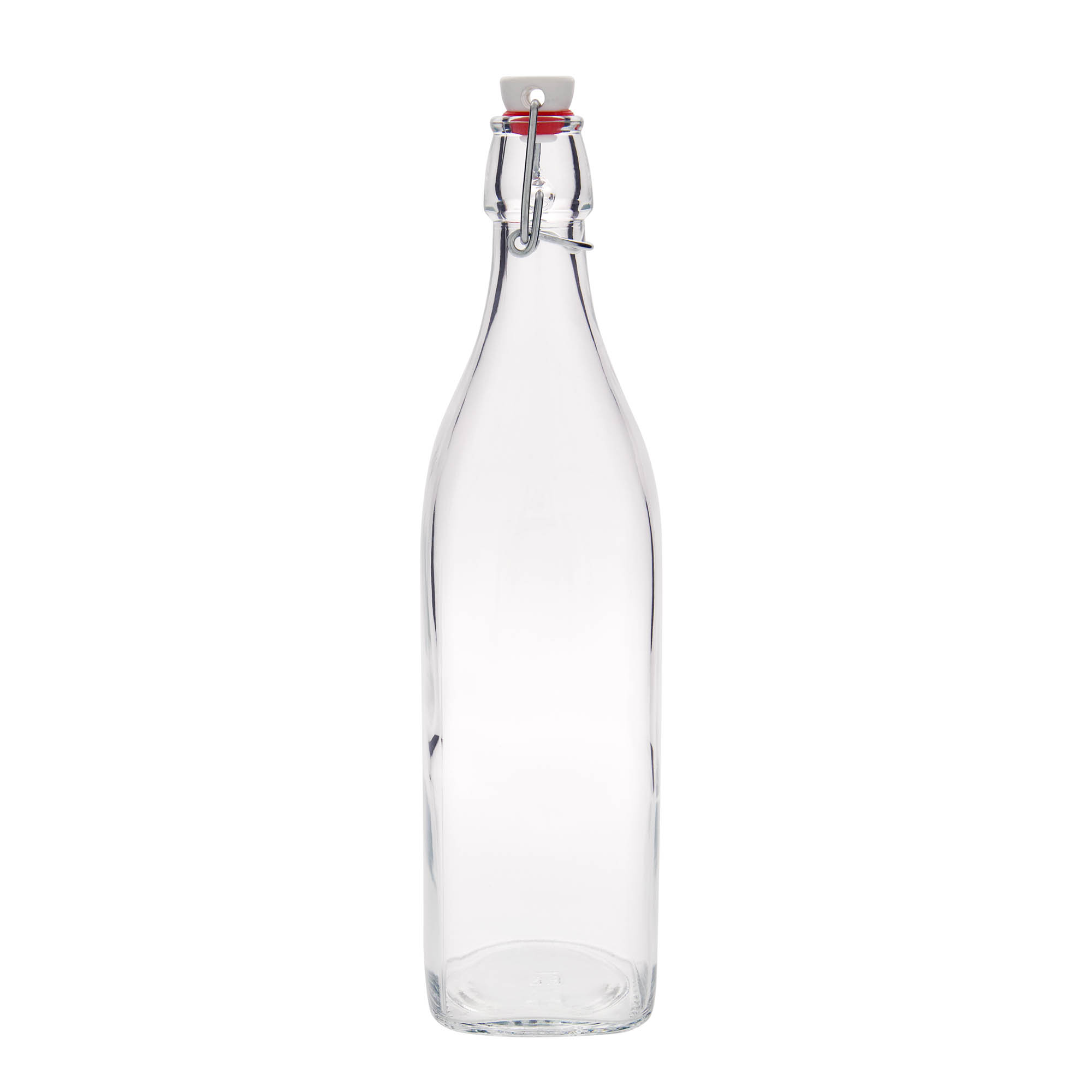 1.000 ml Glasflasche „Swing“, quadratisch, Mündung: Bügelverschluss