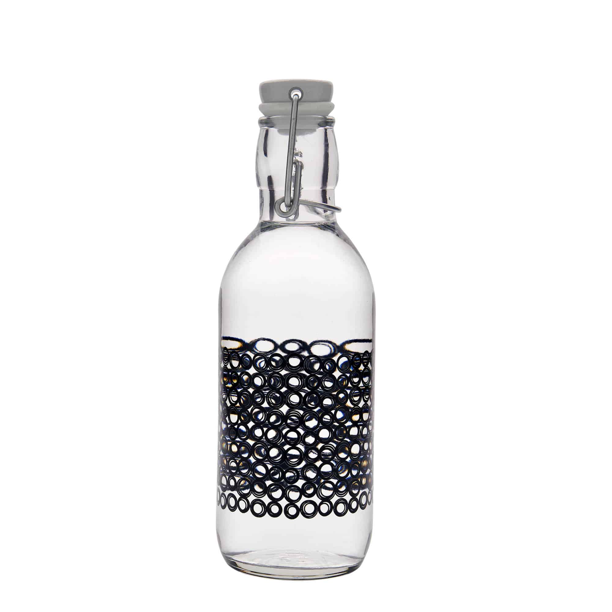500 ml Glasflasche „Emilia“, Motiv: Circola nero, Mündung: Bügelverschluss