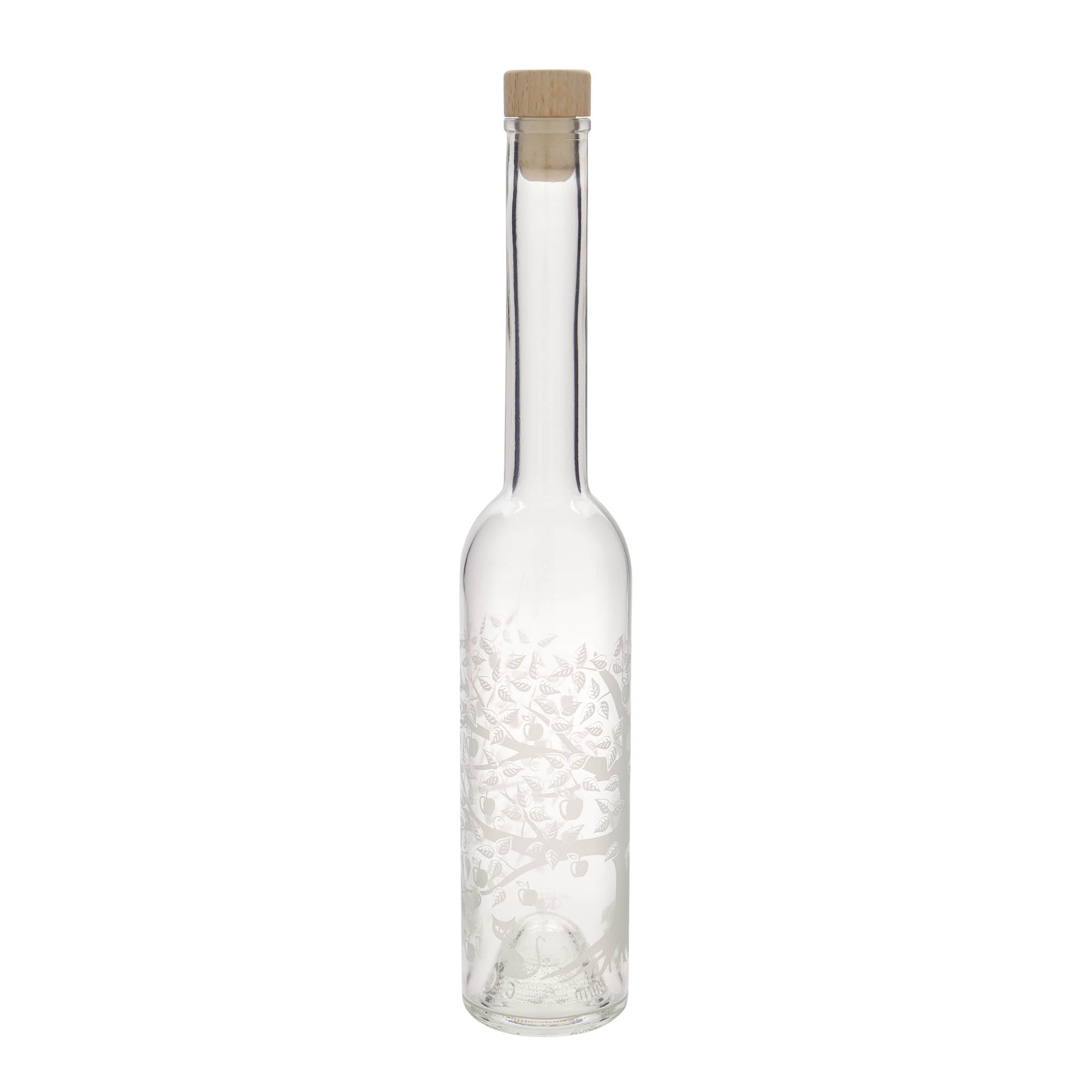 350 ml Glasflasche 'Opera', Motiv: Apfelbaum, Mündung: Kork 350 ml Glasflasche 'Opera', Motiv: Apfelbaum, Mündung: Kork