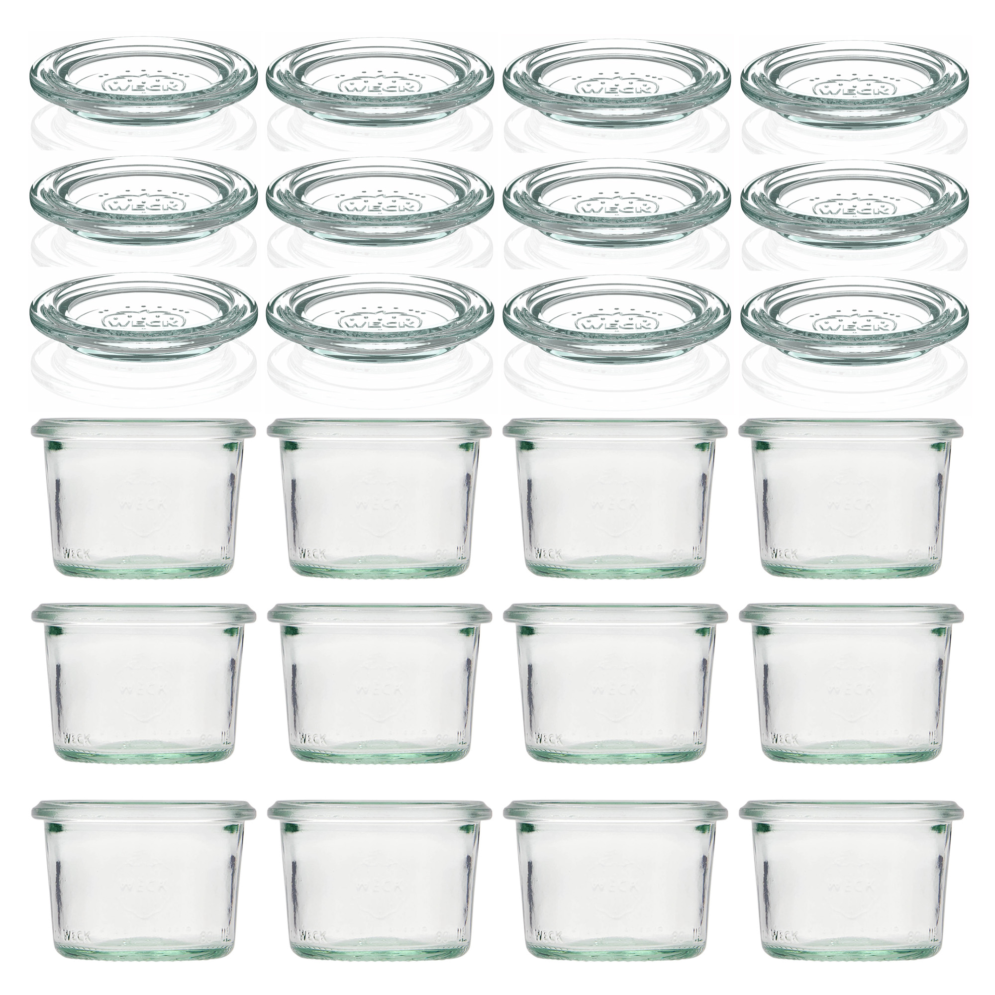12x 80 ml WECK-Sturzglas mit Glasdeckel RR 60