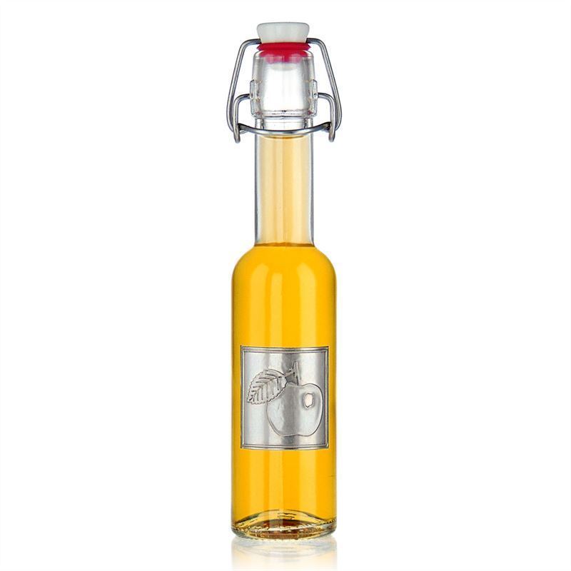 Zinnetikett 'Apfel', quadratisch, Metall, silber Zinnetikett 'Apfel', quadratisch, Metall, silber