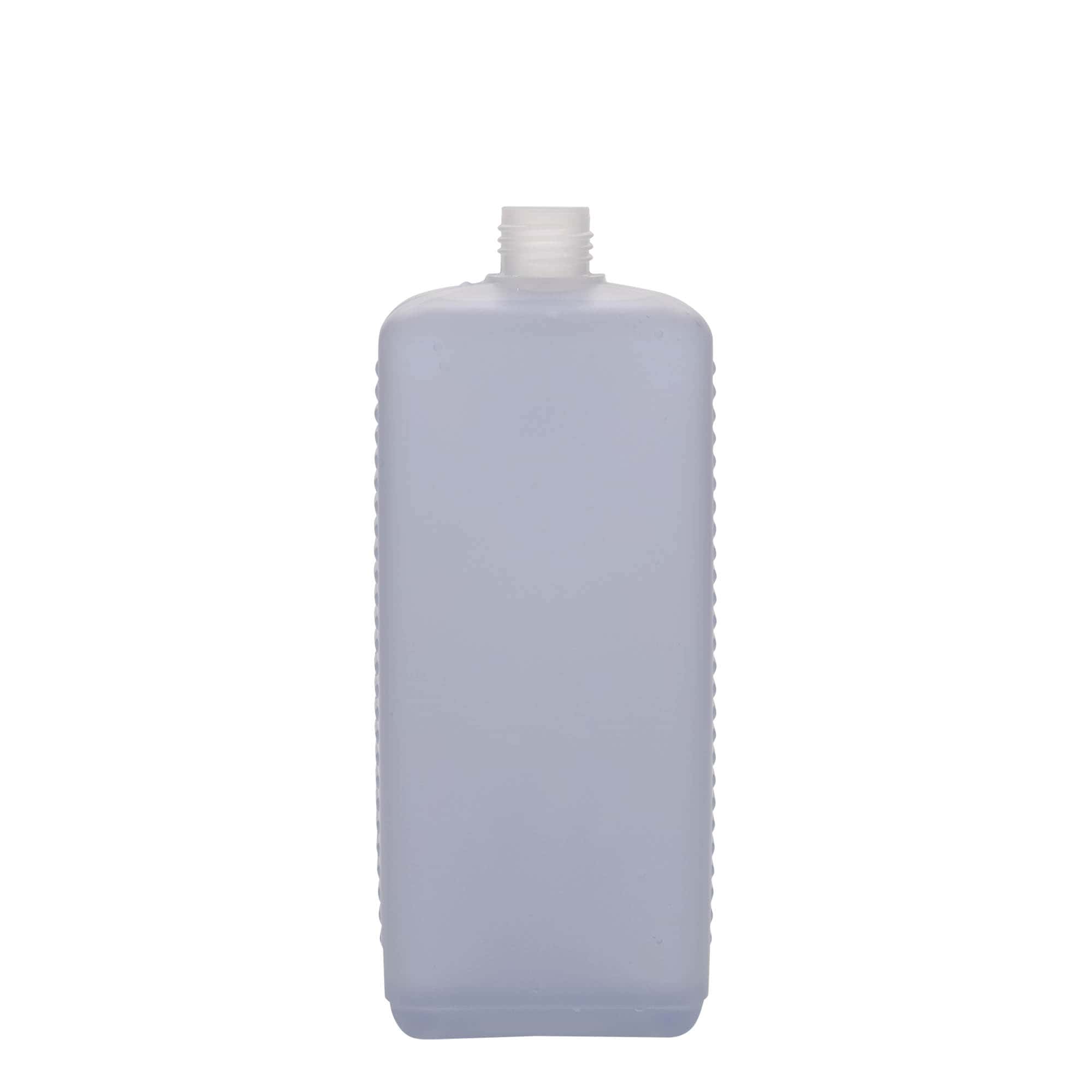 1.000 ml Kanisterflasche, rechteckig, HDPE-Kunststoff, natur, Mündung: DIN 25 EPE 1.000 ml Kanisterflasche, rechteckig, HDPE-Kunststoff, natur, Mündung: DIN 25 EPE