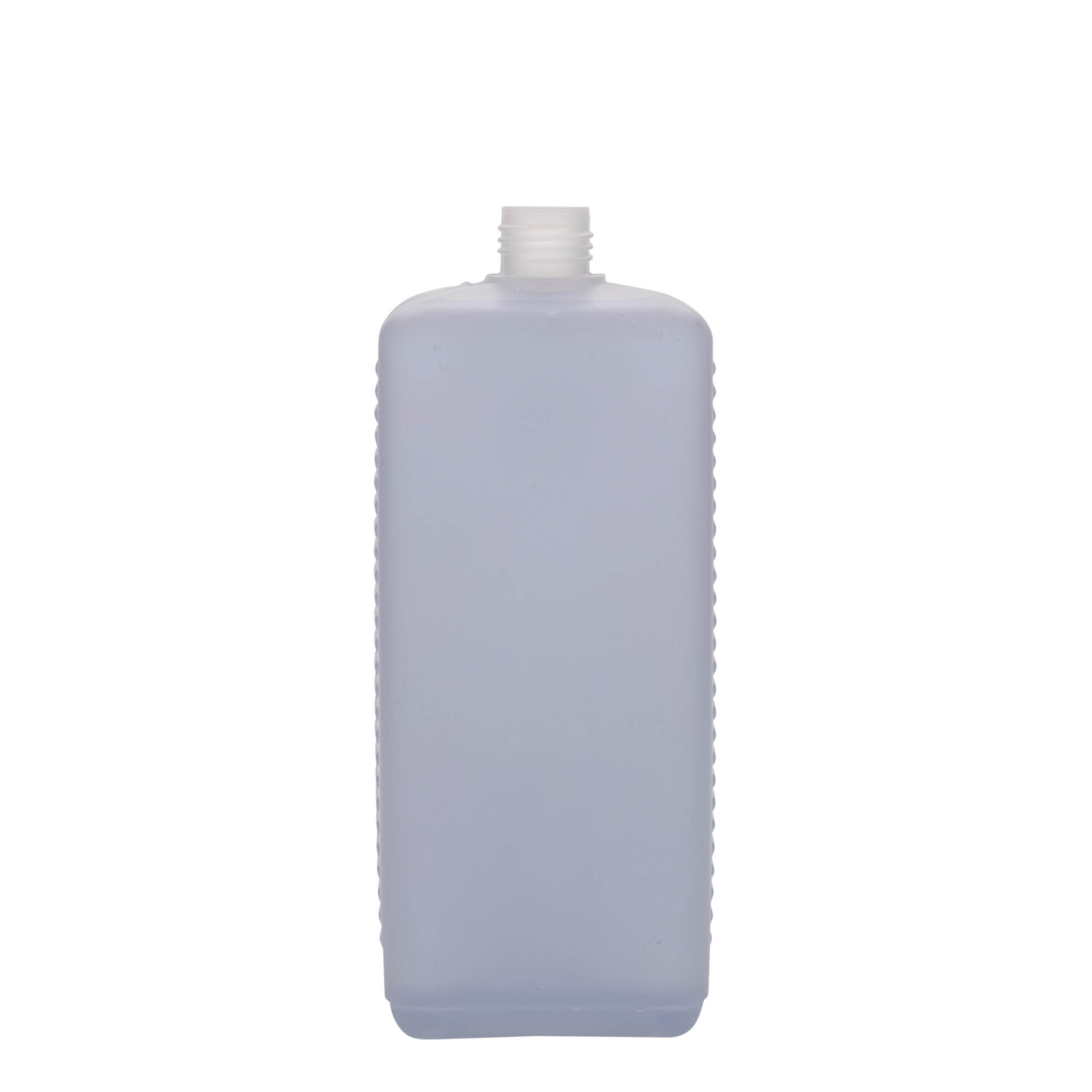 1.000 ml Kanisterflasche, rechteckig, HDPE-Kunststoff, natur, Mündung: DIN 25 EPE 1.000 ml Kanisterflasche, rechteckig, HDPE-Kunststoff, natur, Mündung: DIN 25 EPE