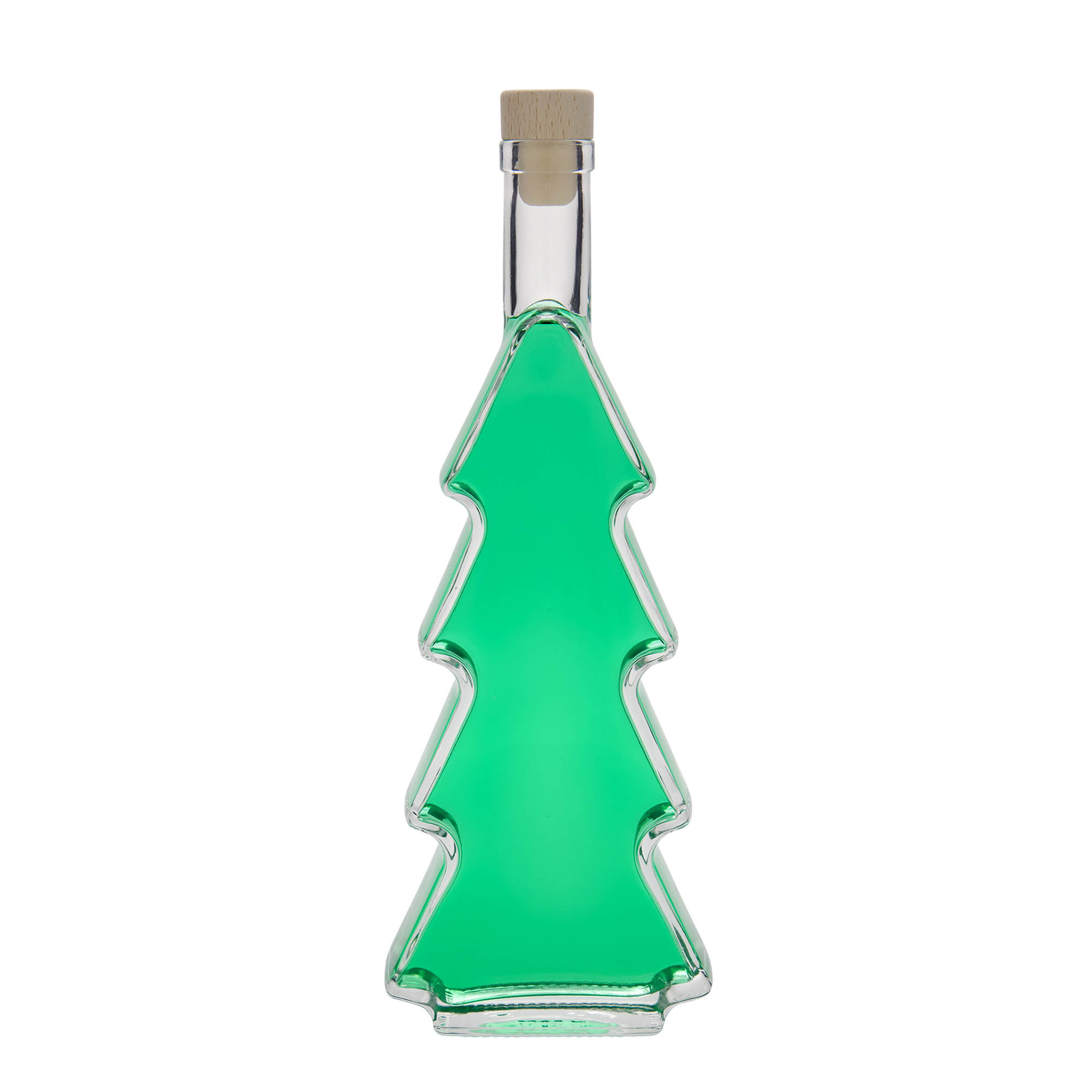 500 ml Glasflasche 'Tannenbaum', Mündung: Kork 500 ml Glasflasche 'Tannenbaum', Mündung: Kork