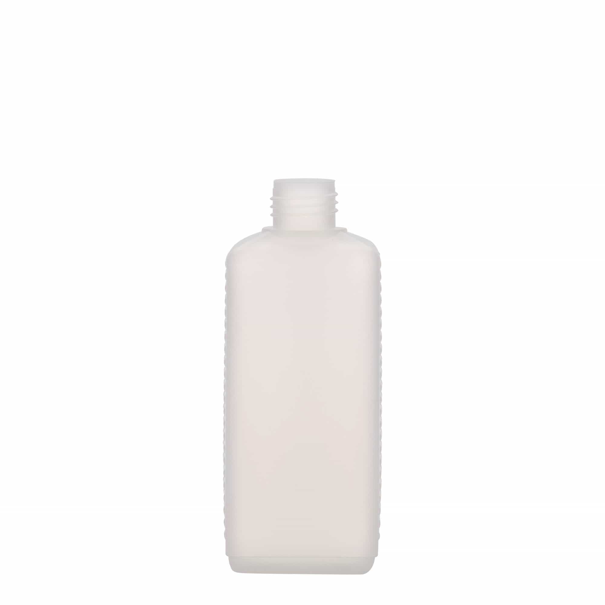 250 ml Kanisterflasche, rechteckig, HDPE-Kunststoff, natur, Mündung: DIN 25 EPE