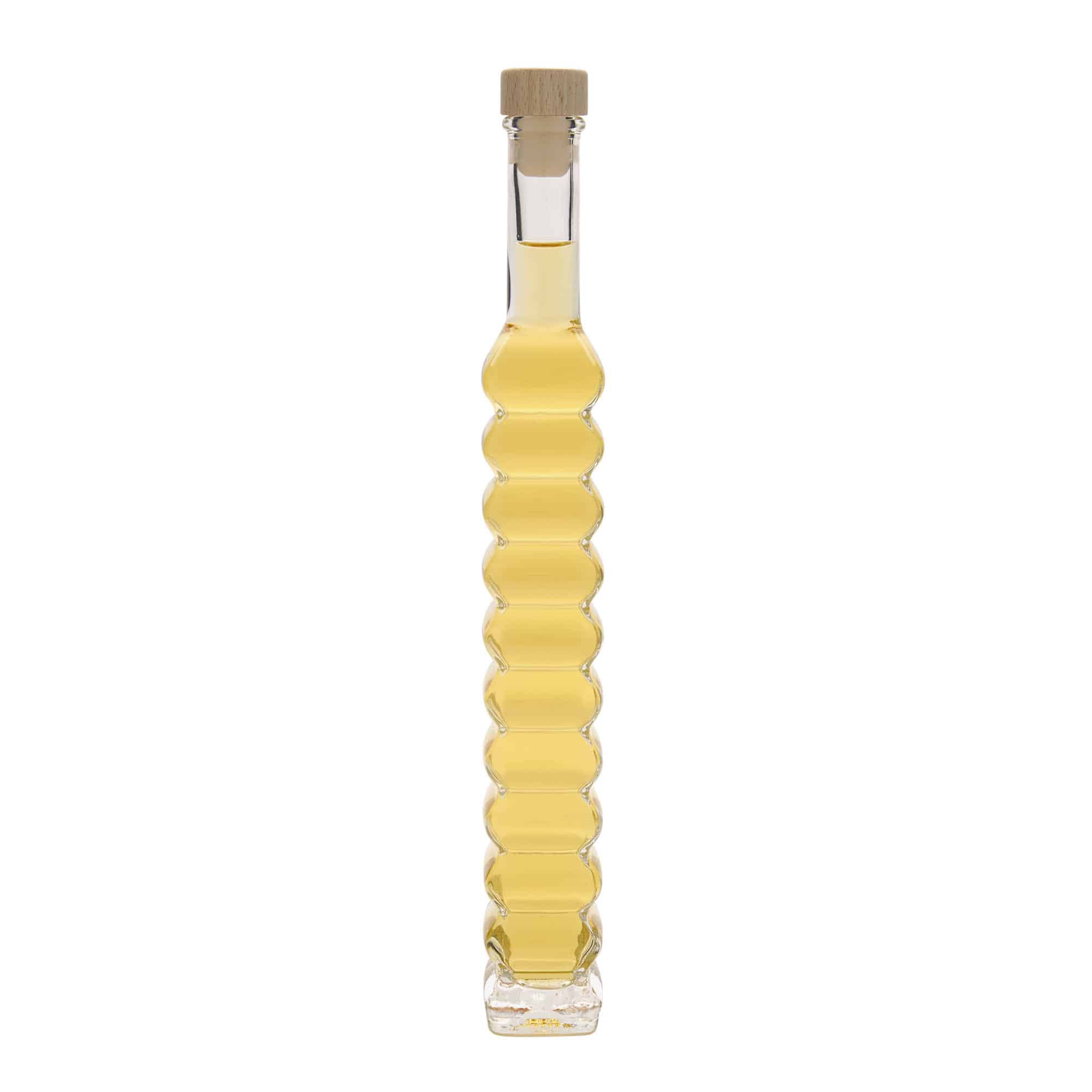 200 ml Glasflasche 'Roma, quadratisch, Mündung: Kork