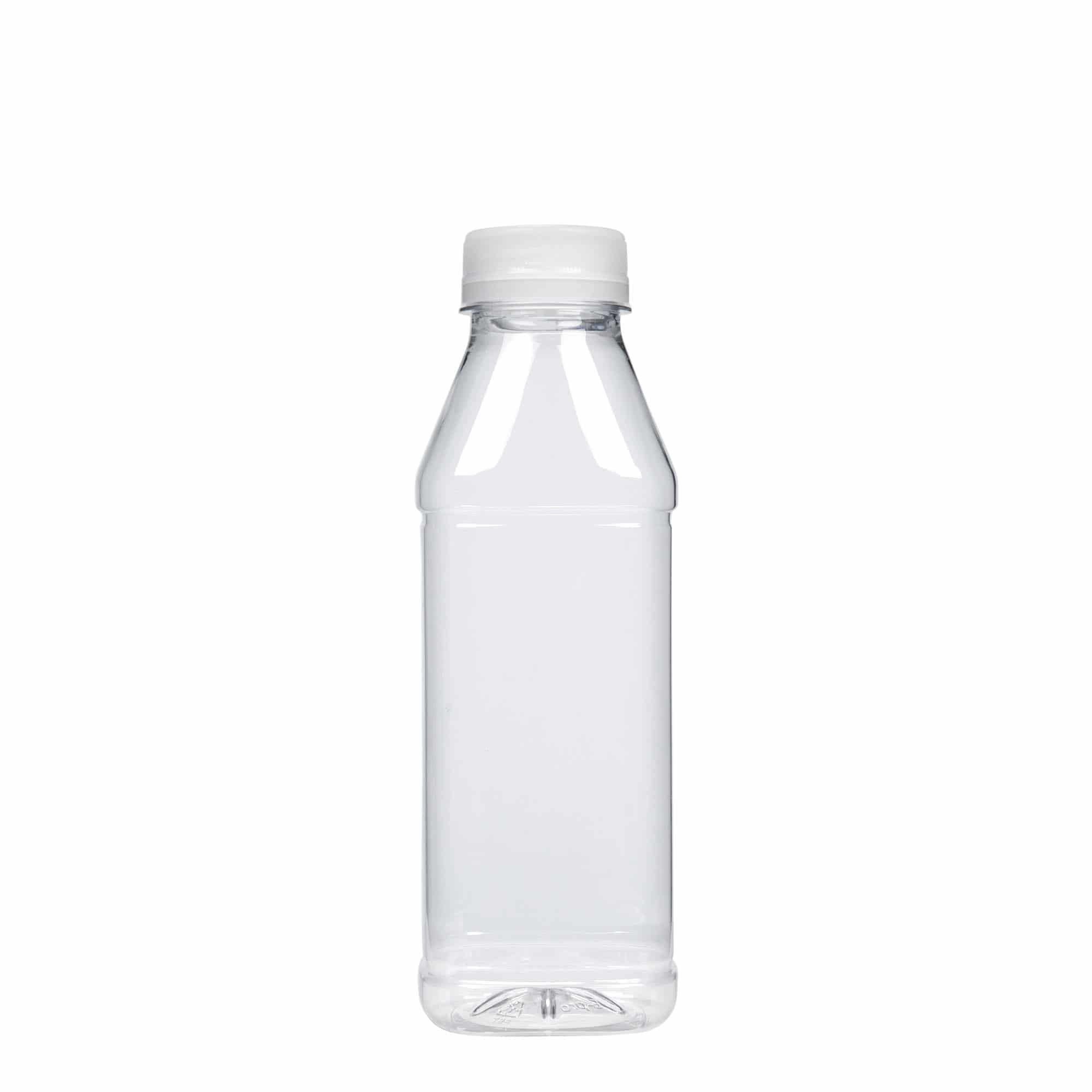 500 ml PET-Flasche 'Milk and Juice Carré', quadratisch, Kunststoff, Mündung: 38 mm 500 ml PET-Flasche 'Milk and Juice Carré', quadratisch, Kunststoff, Mündung: 38 mm