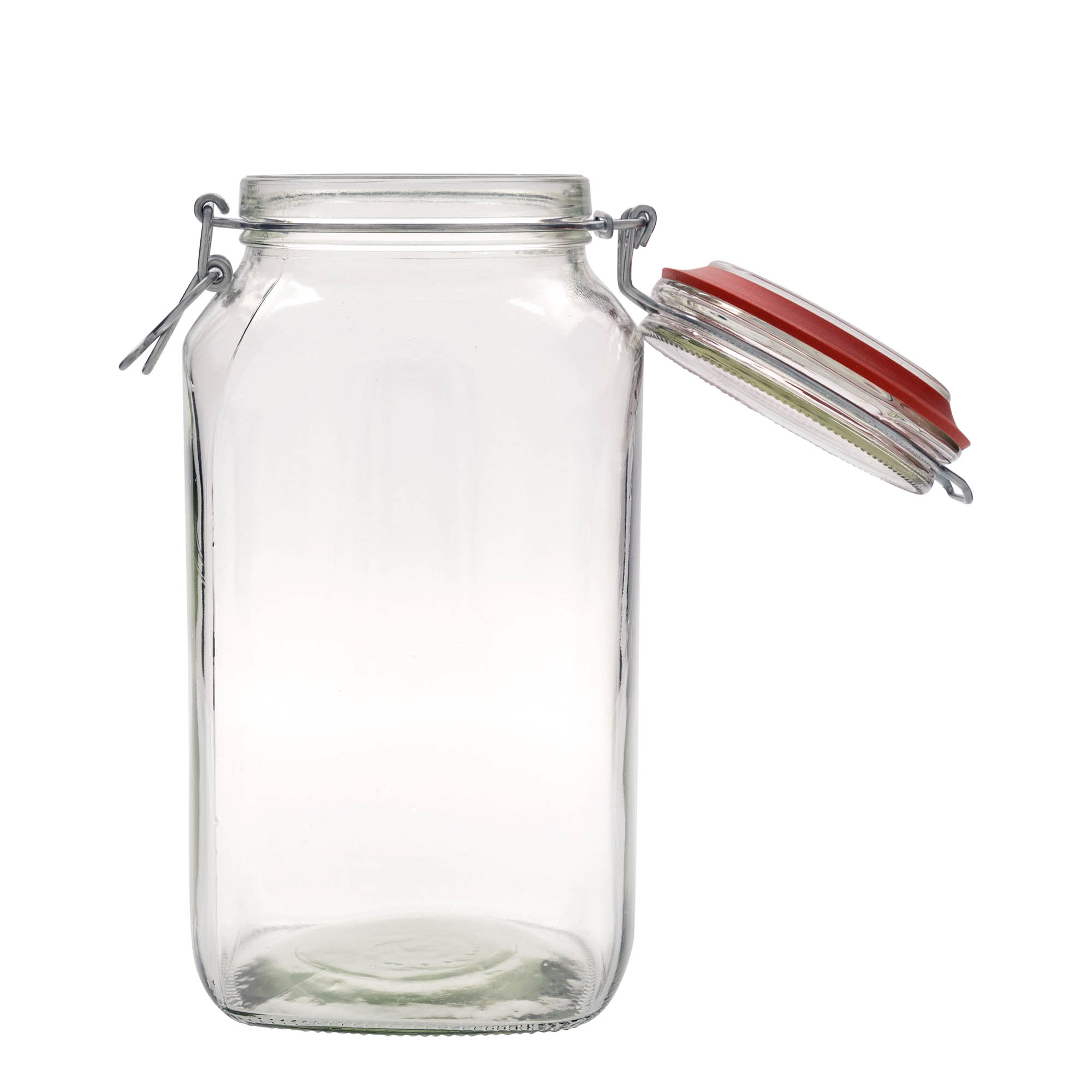 2.590 ml Drahtbügelglas, quadratisch, Mündung: Drahtbügelverschluss 2.590 ml Drahtbügelglas, quadratisch, Mündung: Drahtbügelverschluss