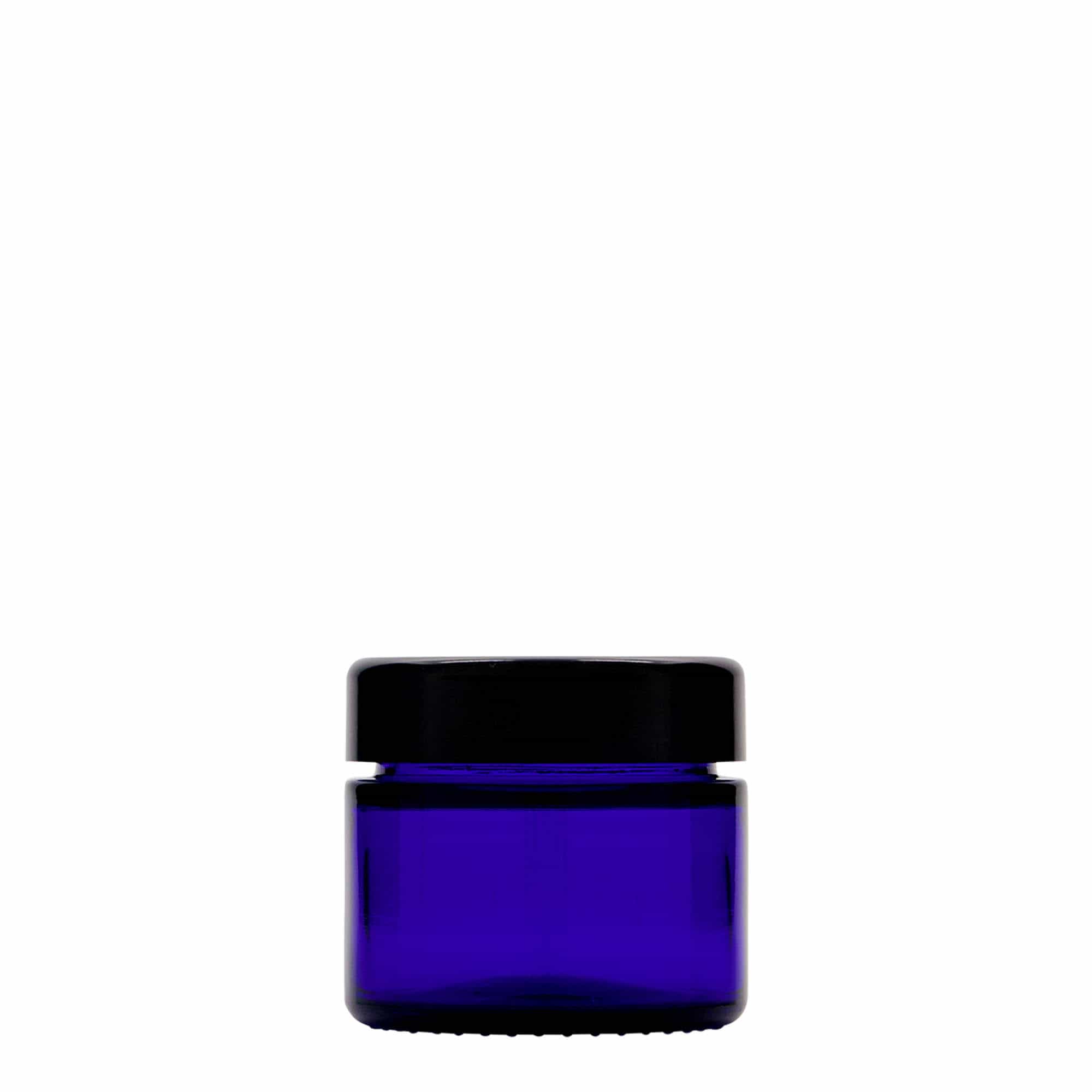 50 ml Tiegel „Blue Edition“, Glas, royalblau, Mündung: Schraubverschluss