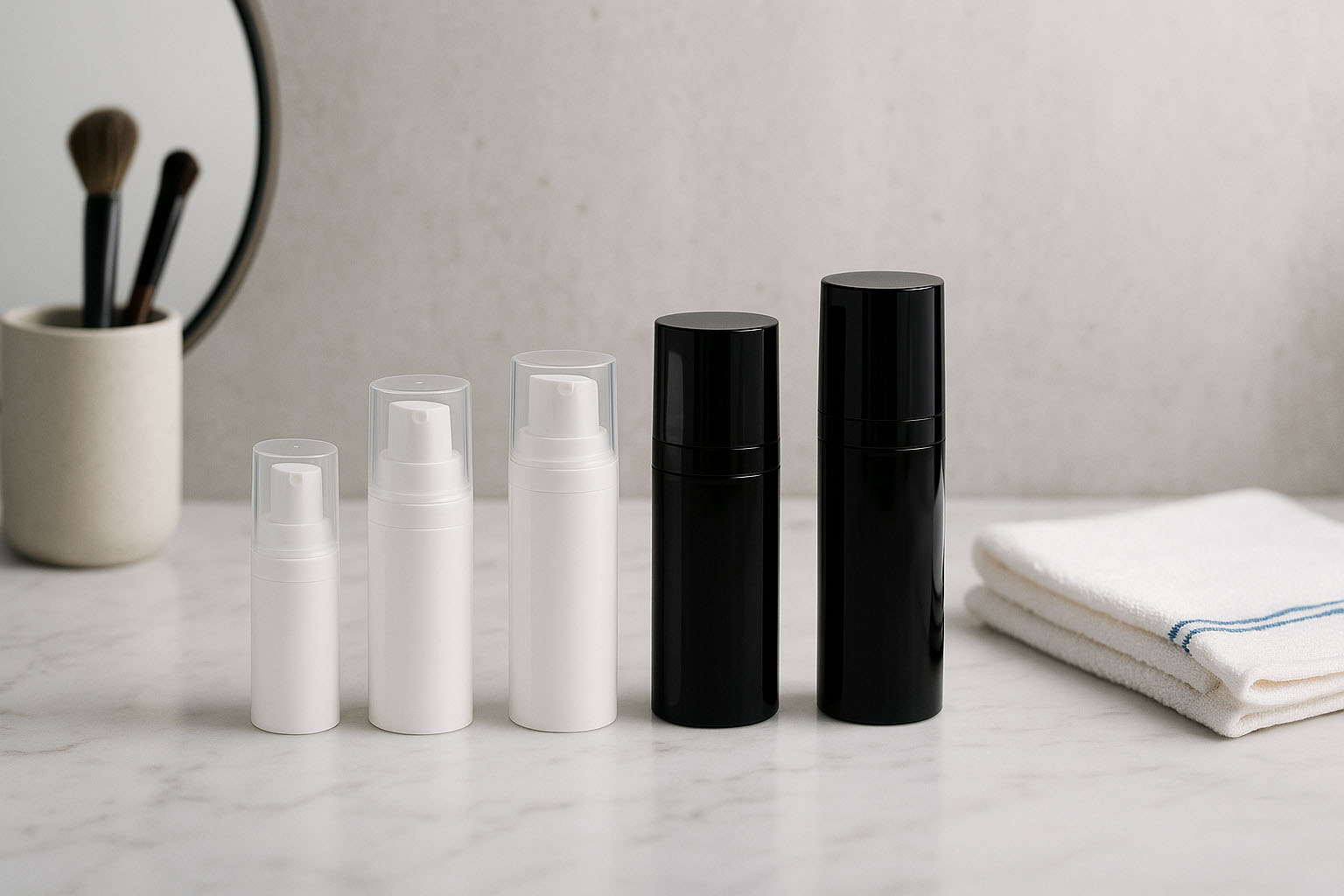 Airless Dispenser Pumpkopf 'Micro', PP-Kunststoff, weiß