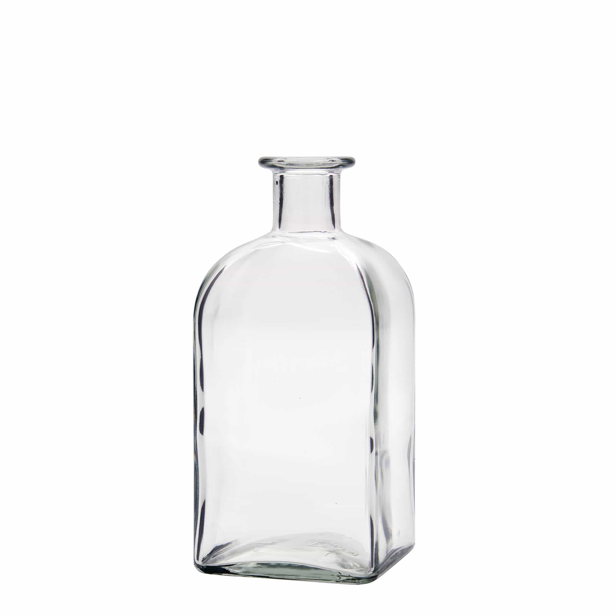 500 ml Glasflasche Apotheker Carré, quadratisch, Mündung: Kork
