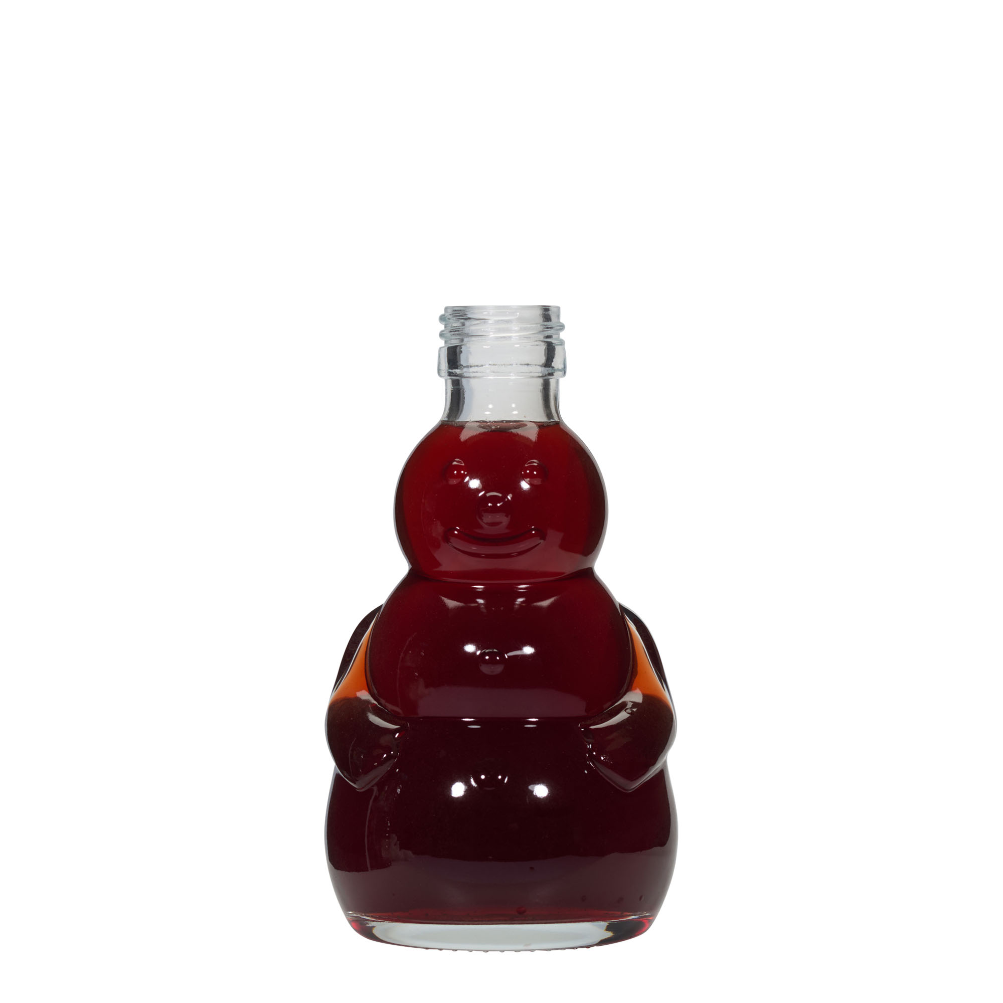 200 ml Glasflasche 'Schneemann', Mündung: PP 28