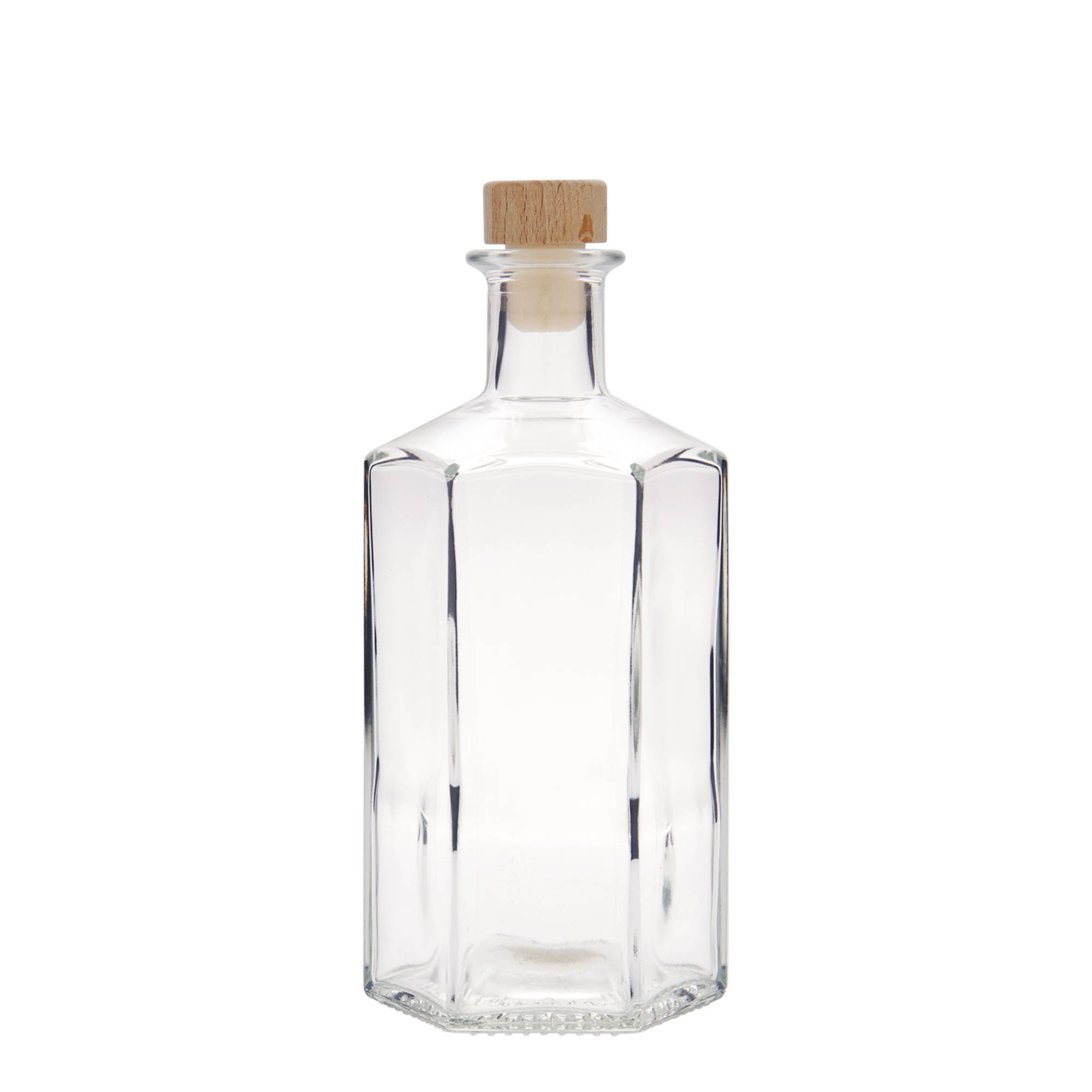 500 ml Glasflasche Apotheker „Jimmy“, sechseckig, Mündung: Kork 500 ml Glasflasche Apotheker „Jimmy“, sechseckig, Mündung: Kork