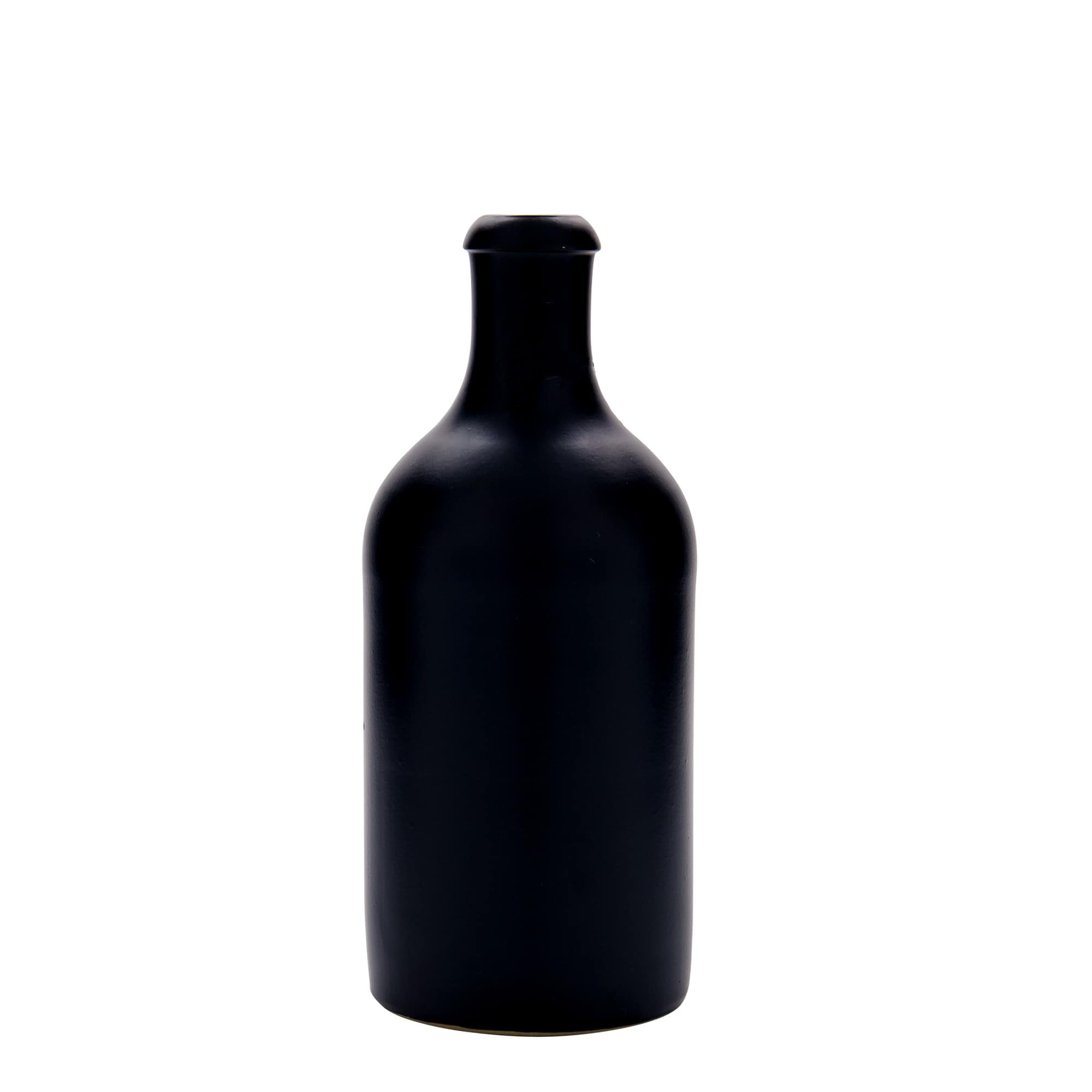 500 ml Tonkrug, Steinzeug, schwarz, Mündung: Bügelverschluss
