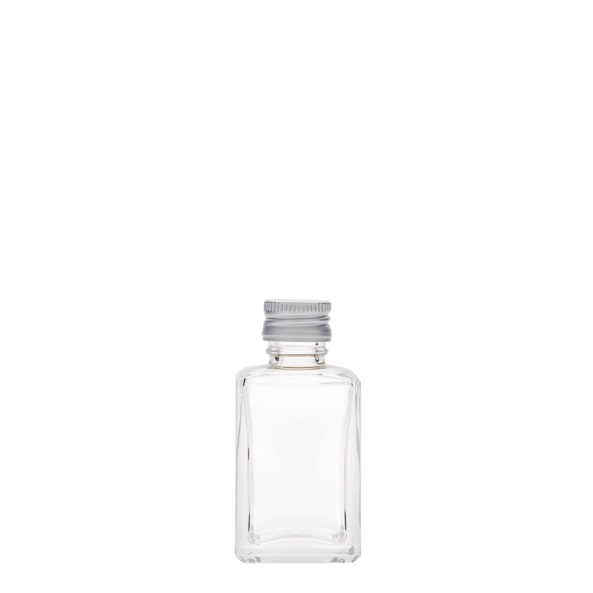 30 ml Glasflasche „Tamme“, quadratisch, Mündung: PP 18