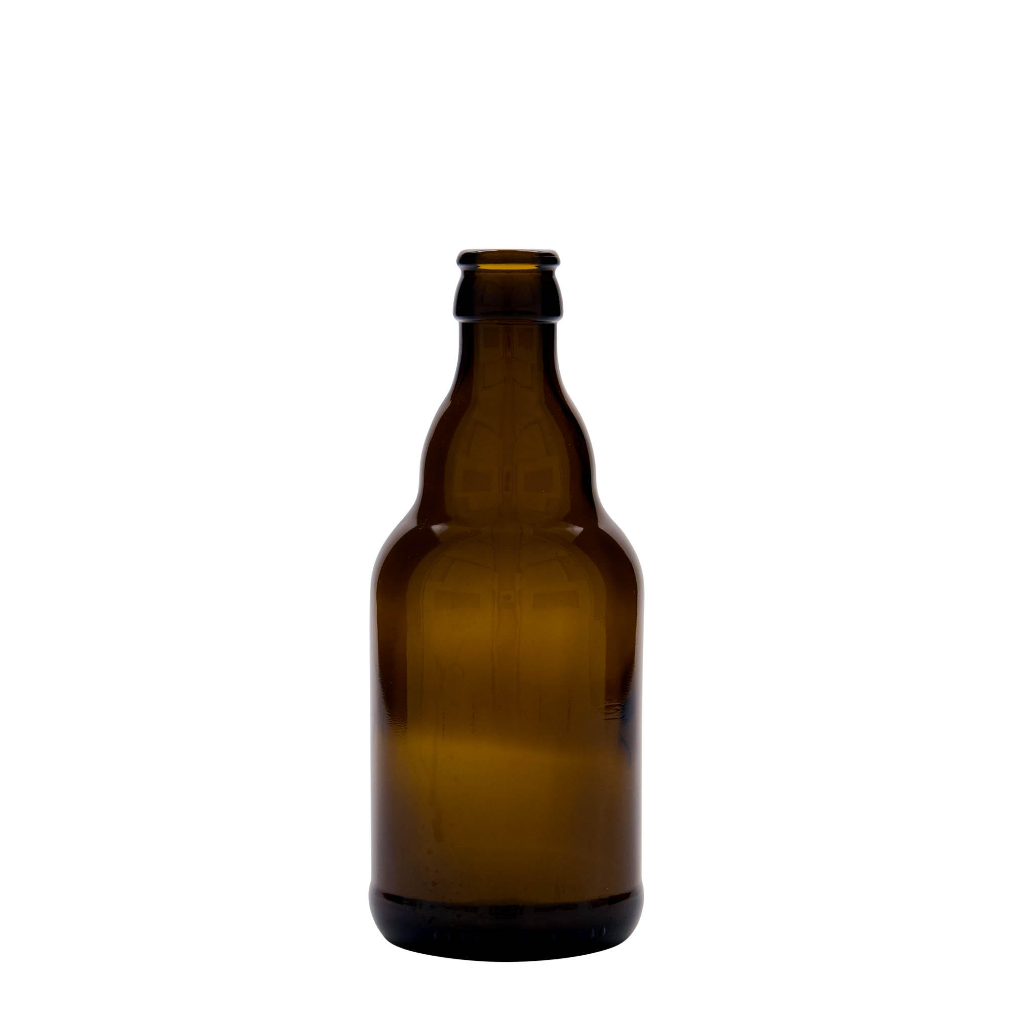 330 ml Bierflasche „Steinie“, Glas, braun, Mündung: Kronkorken