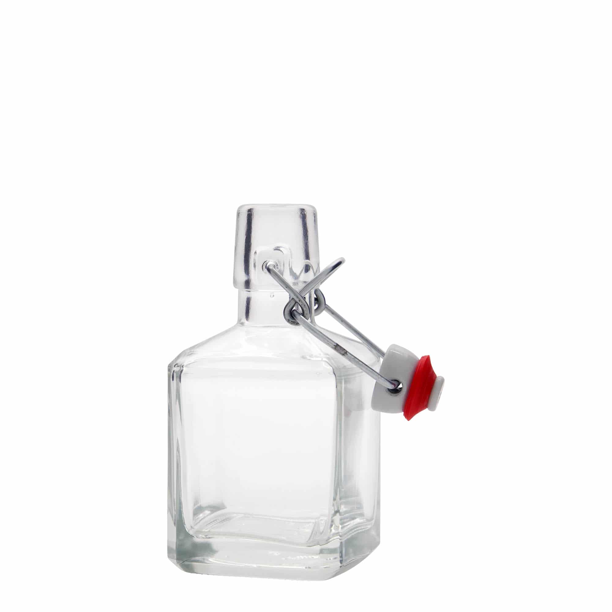 200 ml Glasflasche 'Kubica', quadratisch, Mündung: Bügelverschluss 200 ml Glasflasche 'Kubica', quadratisch, Mündung: Bügelverschluss