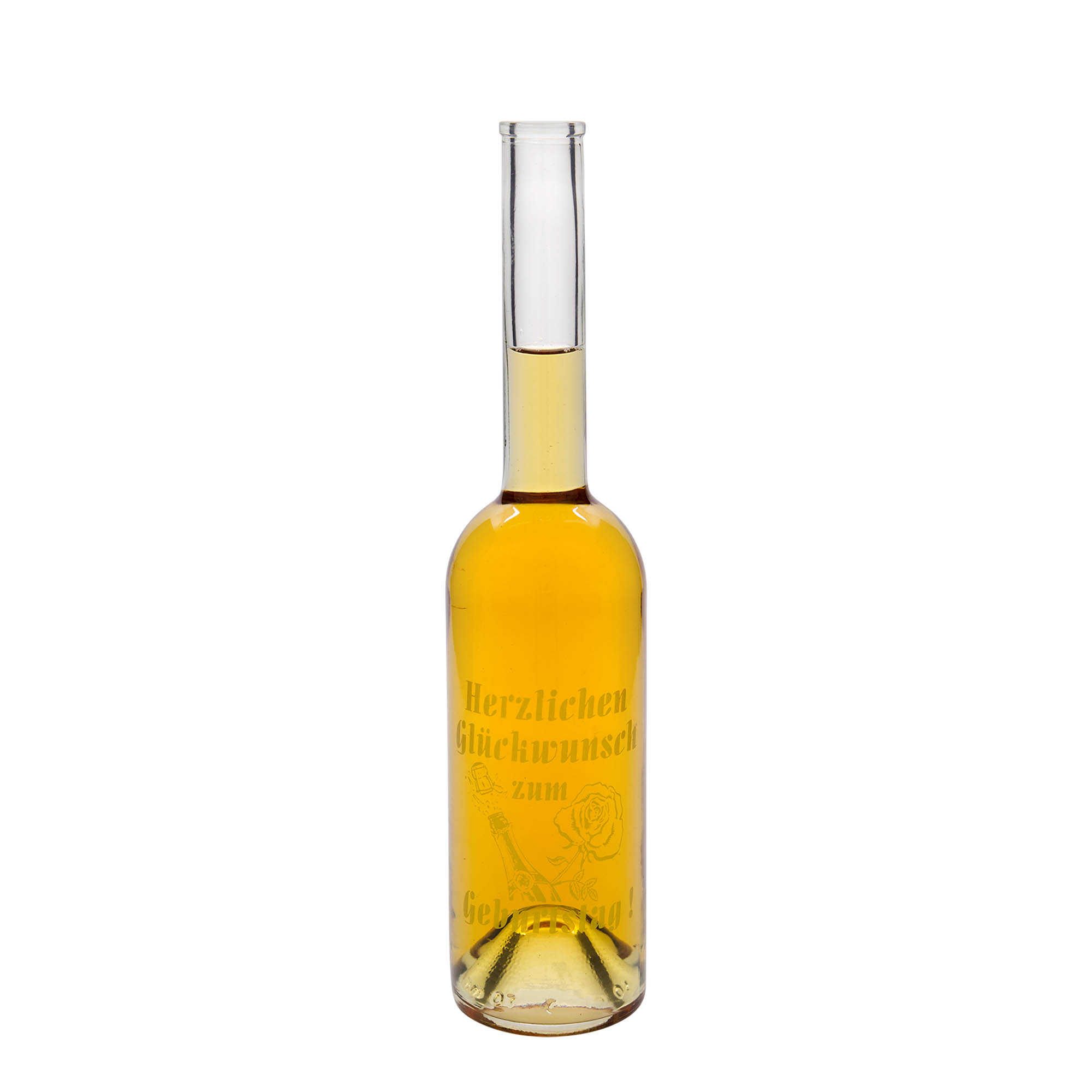 500 ml Glasflasche 'Opera', Motiv: Apple, Mündung: Kork 500 ml Glasflasche 'Opera', Motiv: Apple, Mündung: Kork