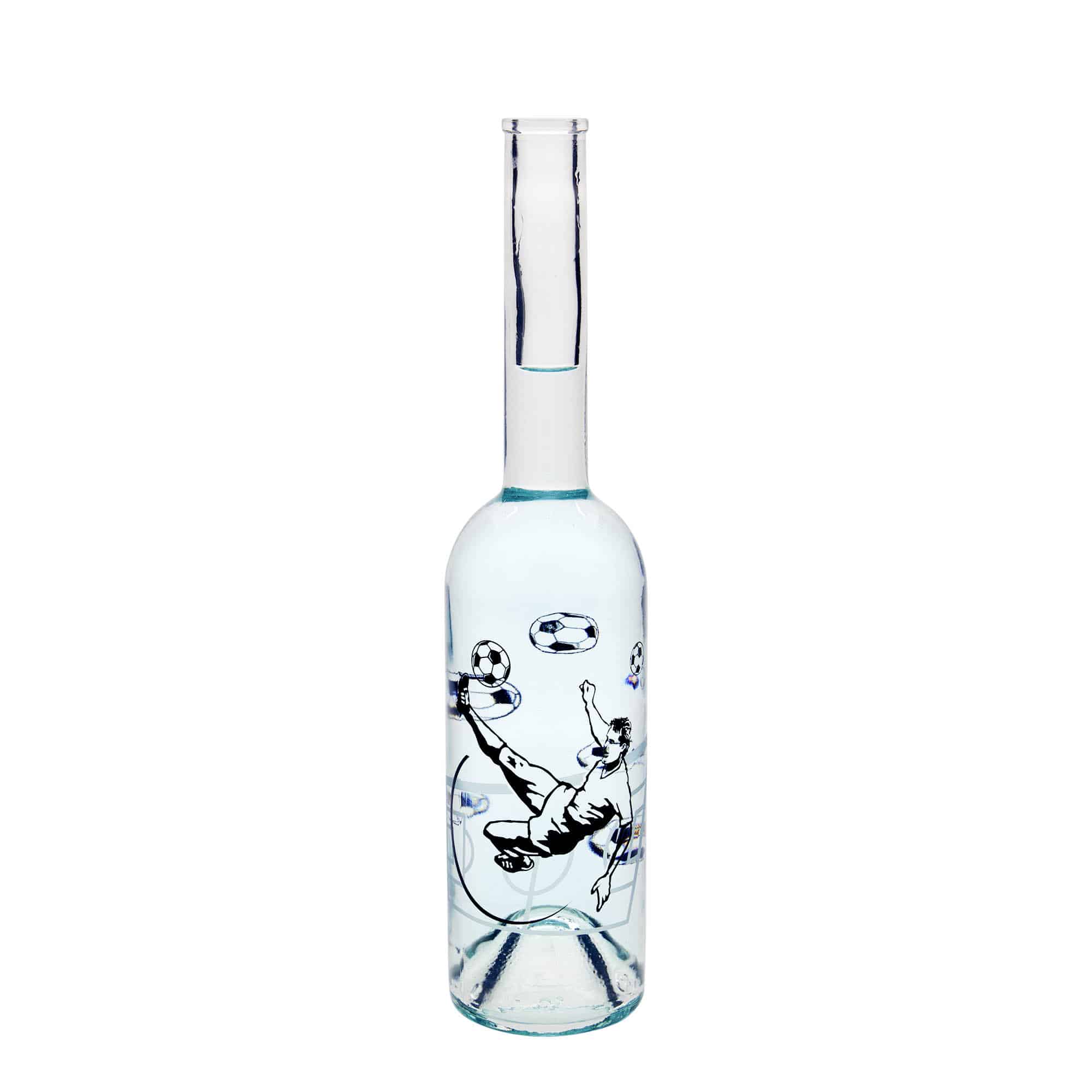 500 ml Glasflasche „Opera“, Motiv: Fußballspieler, Mündung: Kork
