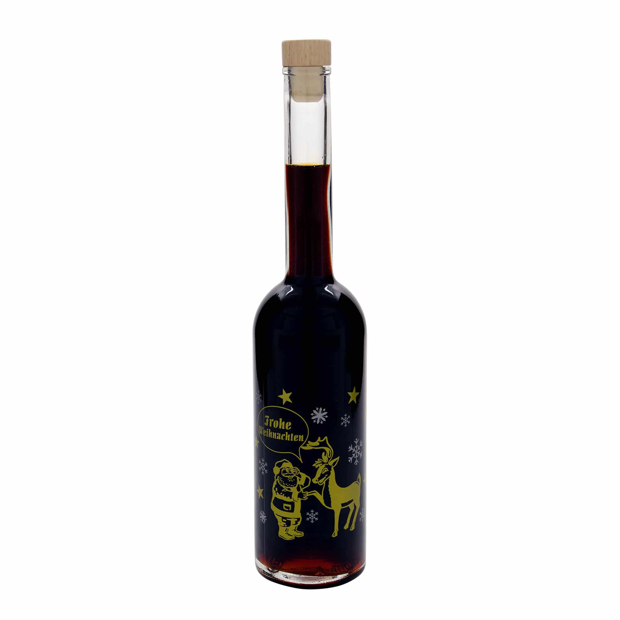500 ml Glasflasche „Opera“, Motiv: Feuerwerk, Mündung: Kork