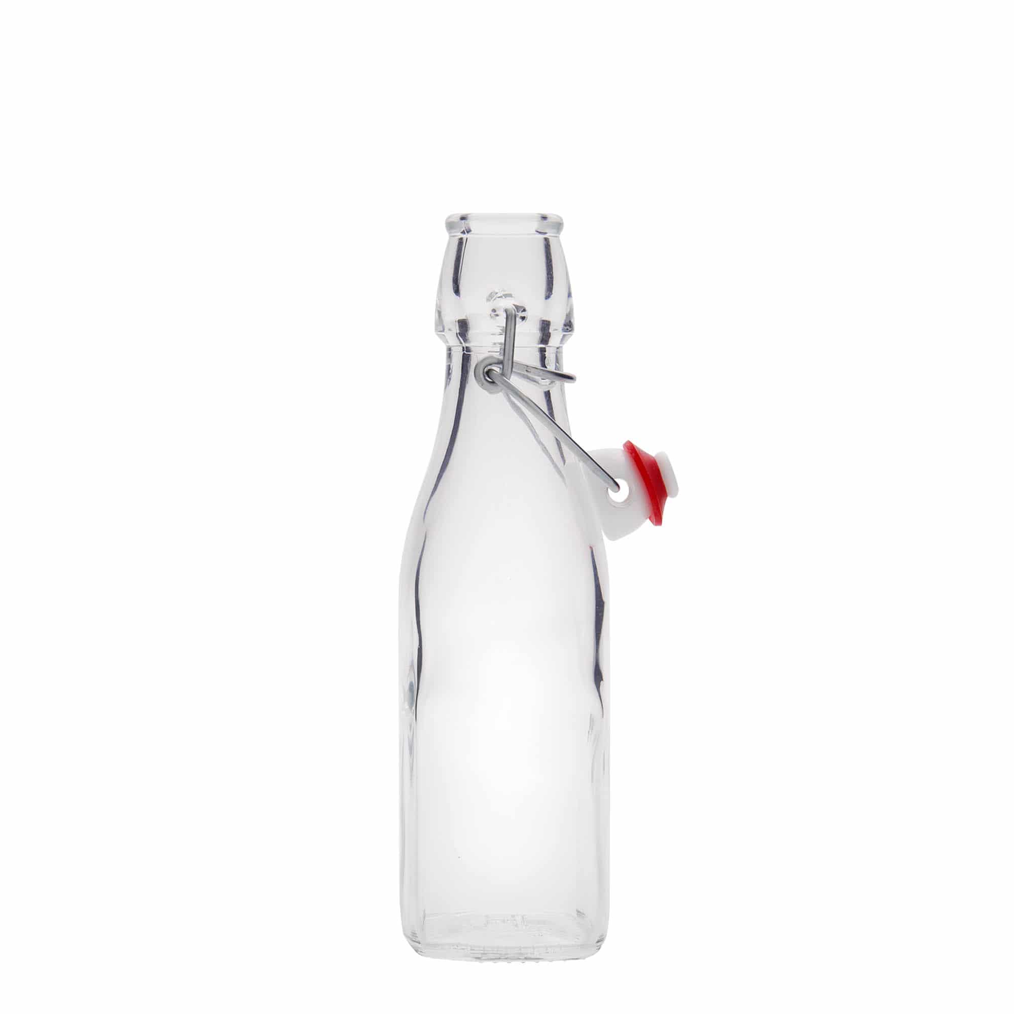 250 ml Glasflasche „Swing“, quadratisch, Mündung: Bügelverschluss