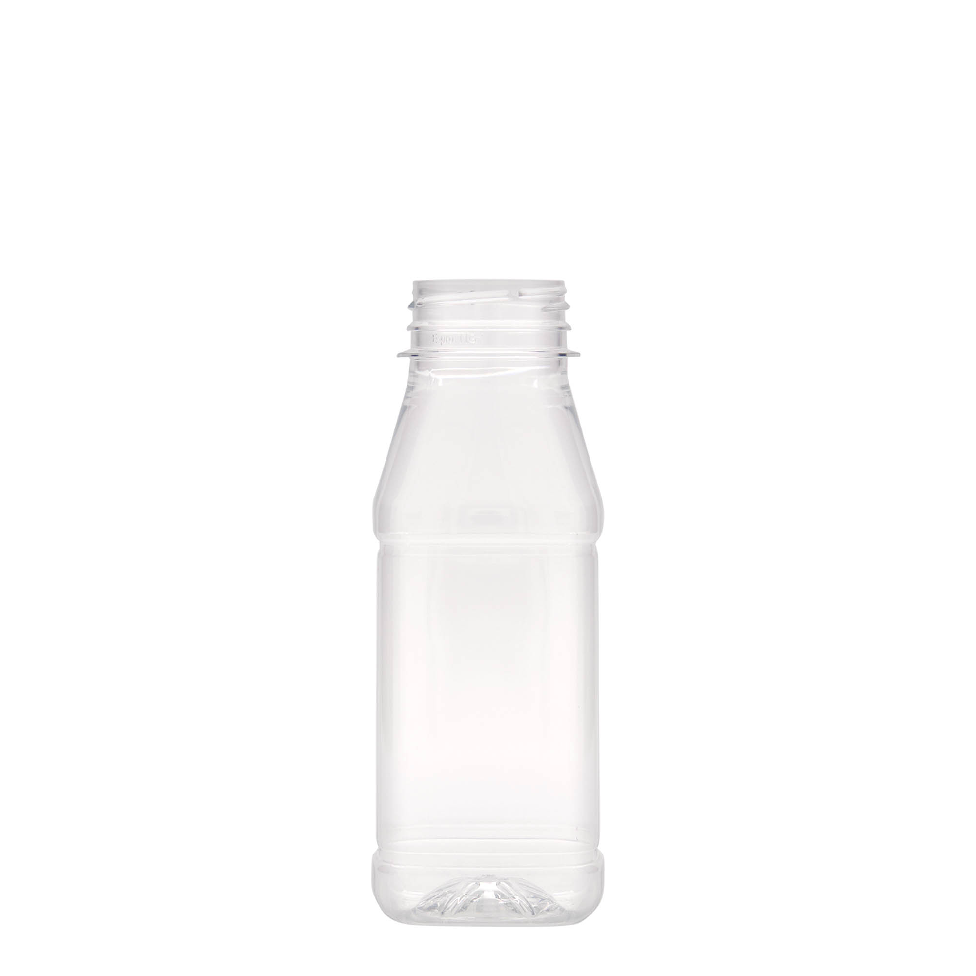 250 ml PET-Flasche „Milk and Juice Carré“, quadratisch, Kunststoff, Mündung: 38 mm