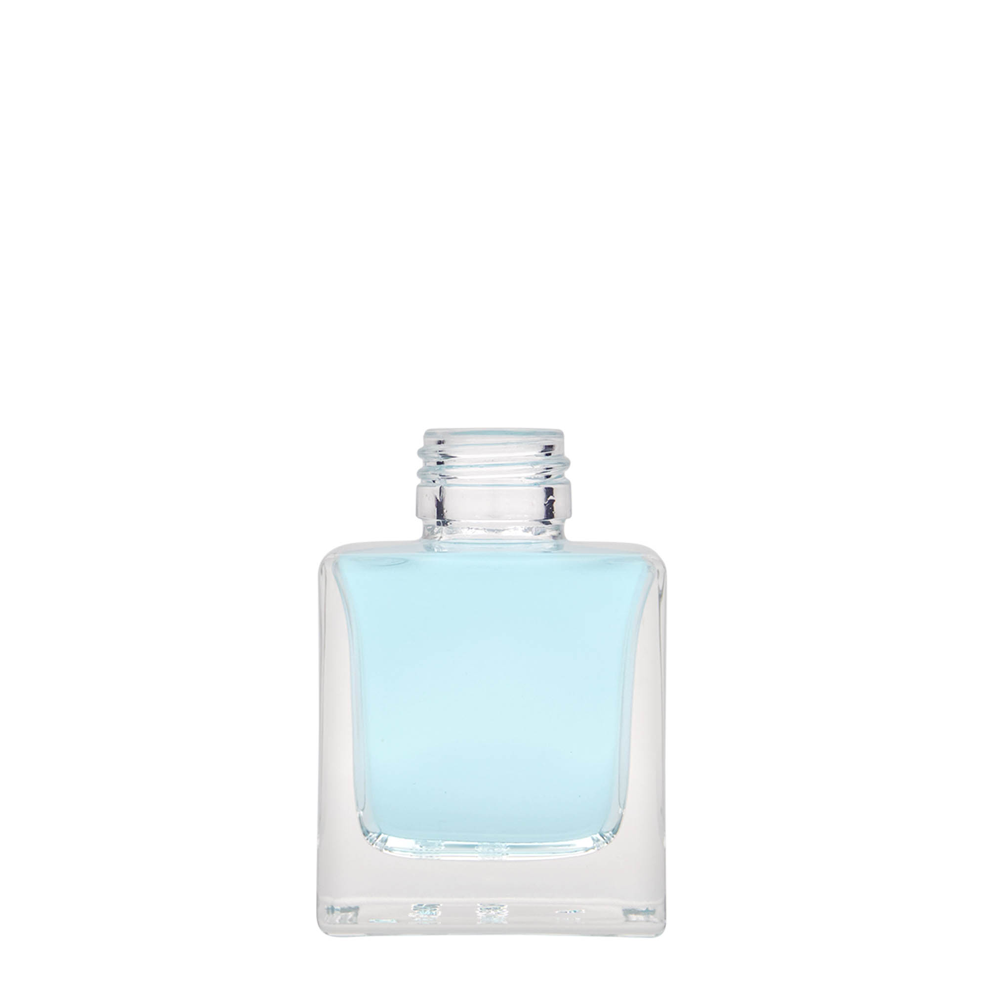100 ml Glasflasche 'Cube', quadratisch, Mündung: PP 28 100 ml Glasflasche 'Cube', quadratisch, Mündung: PP 28
