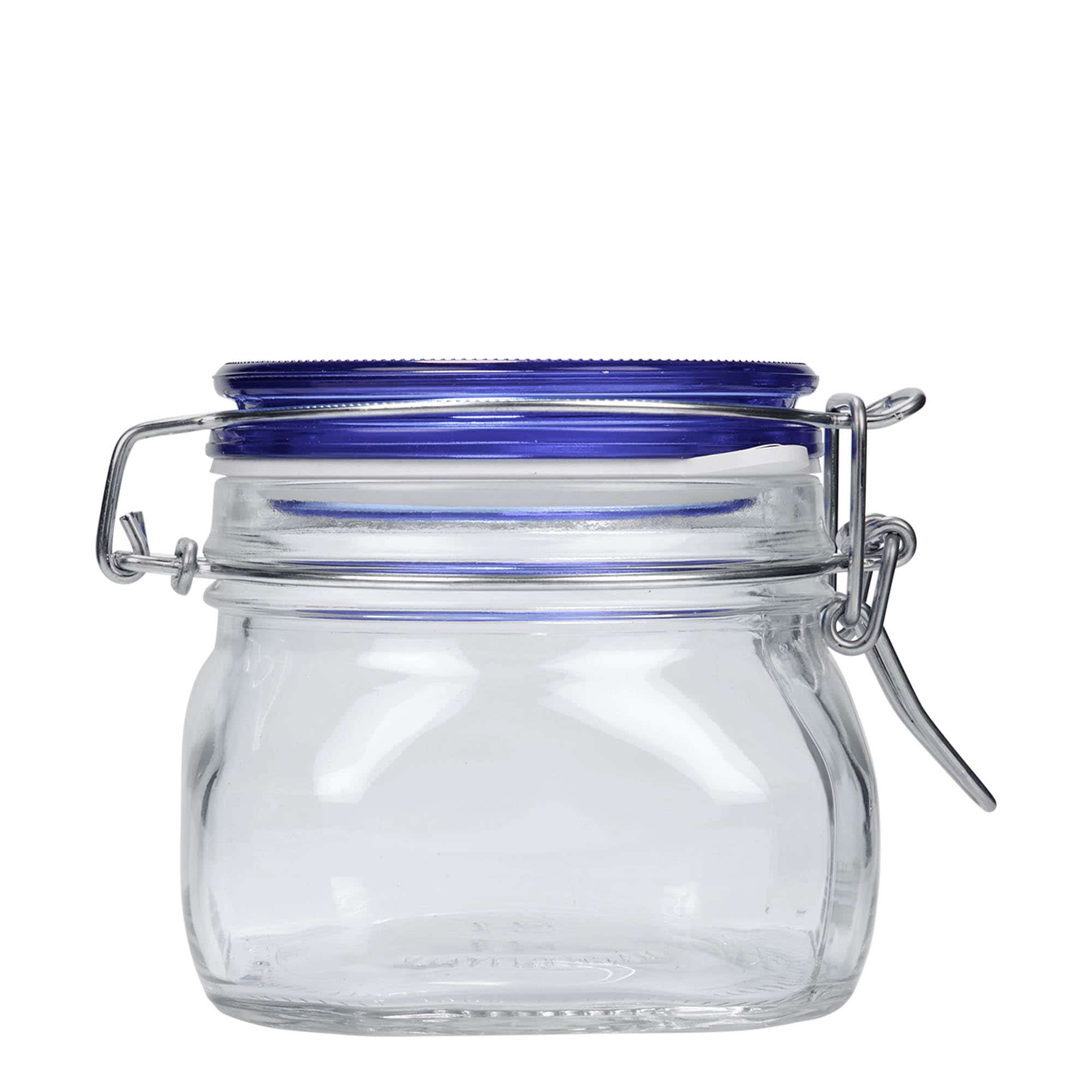 500 ml Drahtbügelglas 'Fido' Blue Top, quadratisch, Mündung: Drahtbügelverschluss 500 ml Drahtbügelglas 'Fido' Blue Top, quadratisch, Mündung: Drahtbügelverschluss