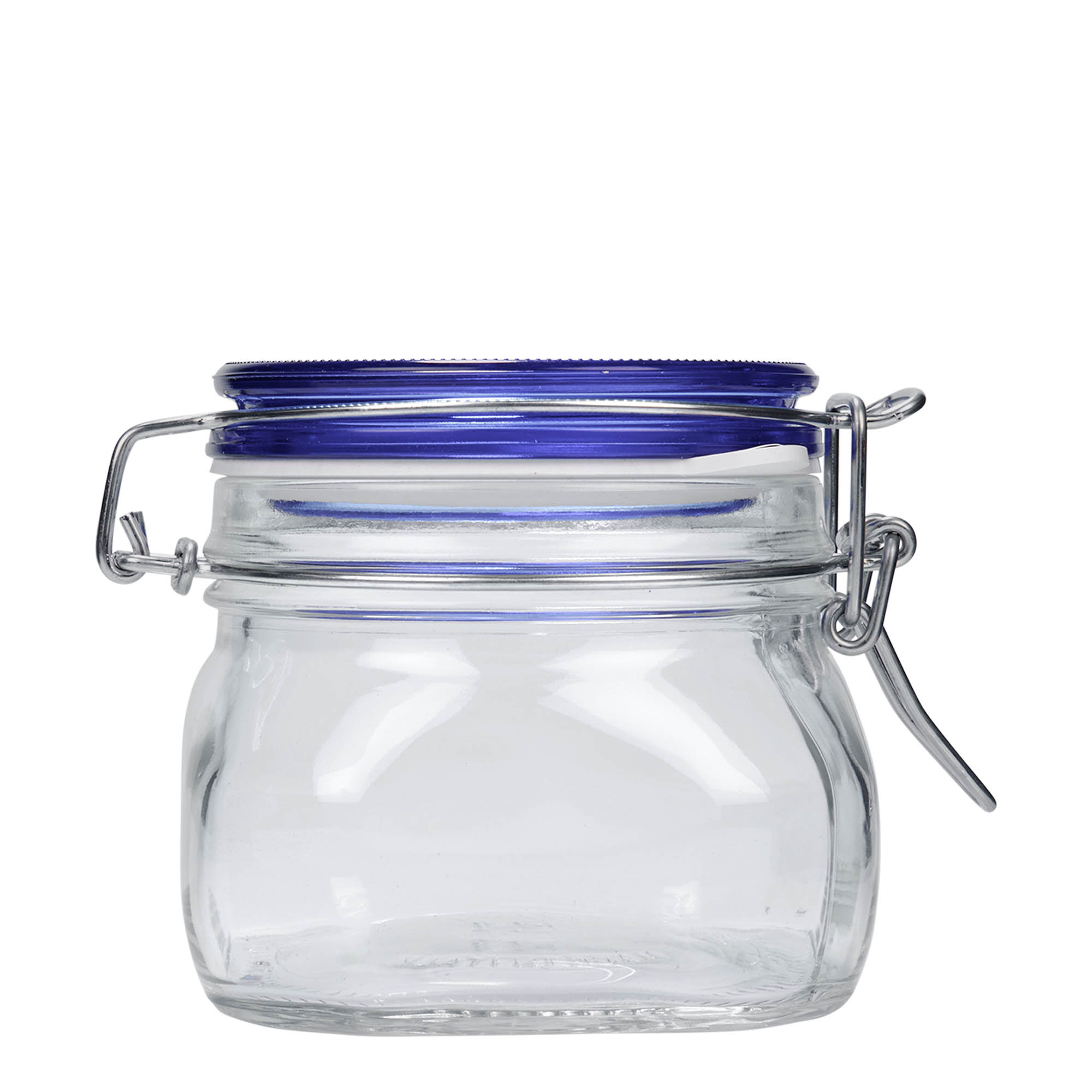 500 ml Drahtbügelglas 'Fido' Blue Top, quadratisch, Mündung: Drahtbügelverschluss 500 ml Drahtbügelglas 'Fido' Blue Top, quadratisch, Mündung: Drahtbügelverschluss