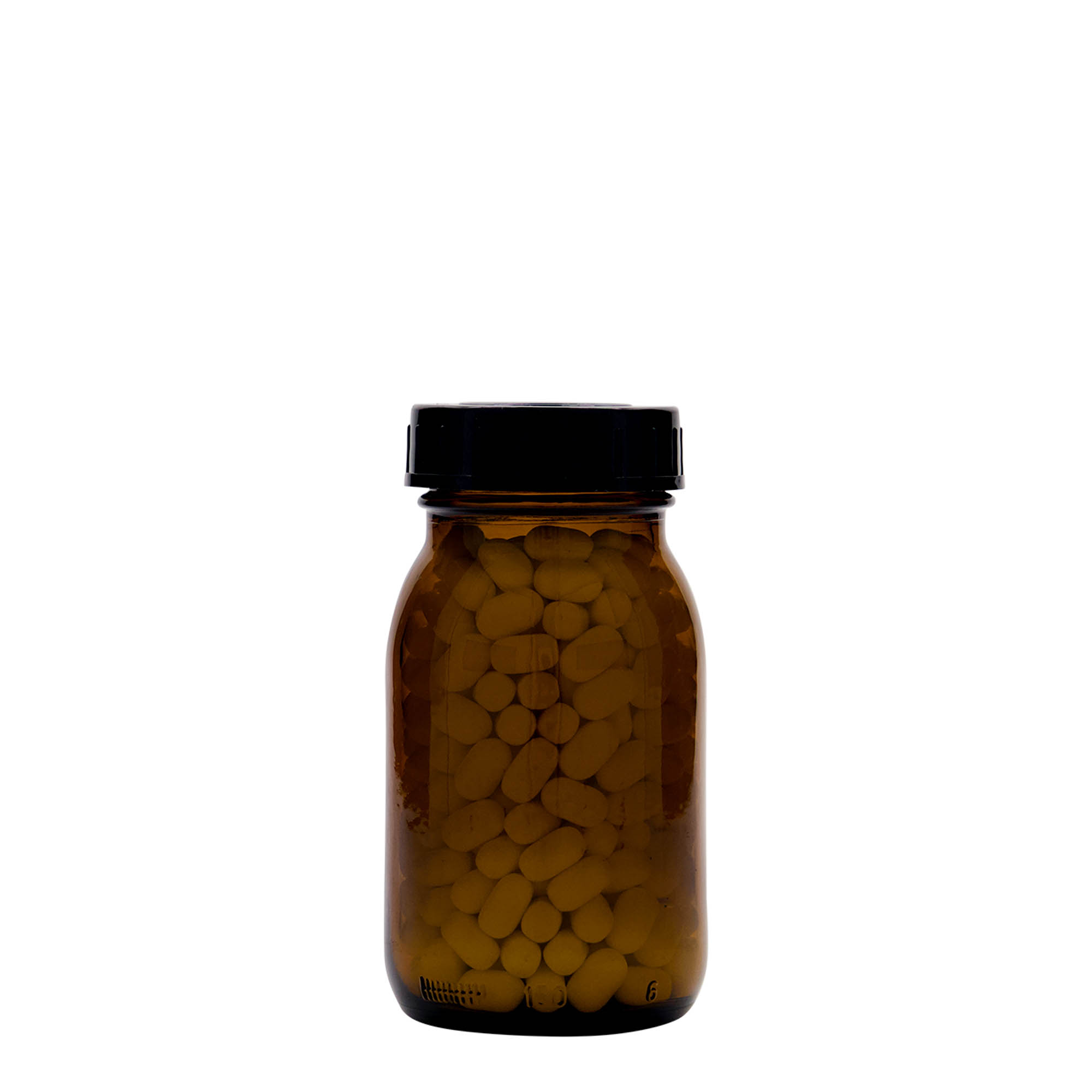 150 ml Weithalsglas, braun, Mündung: DIN 45