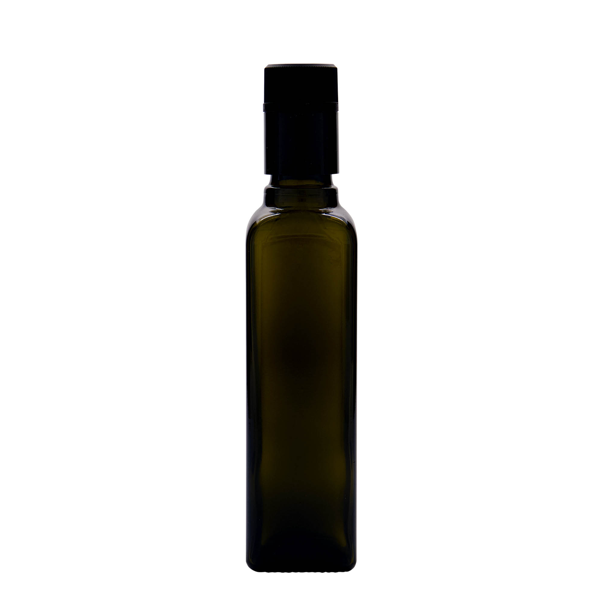 250 ml Essig-/Ölflasche 'Quadra', Glas, quadratisch, antikgrün, Mündung: DOP 250 ml Essig-/Ölflasche 'Quadra', Glas, quadratisch, antikgrün, Mündung: DOP