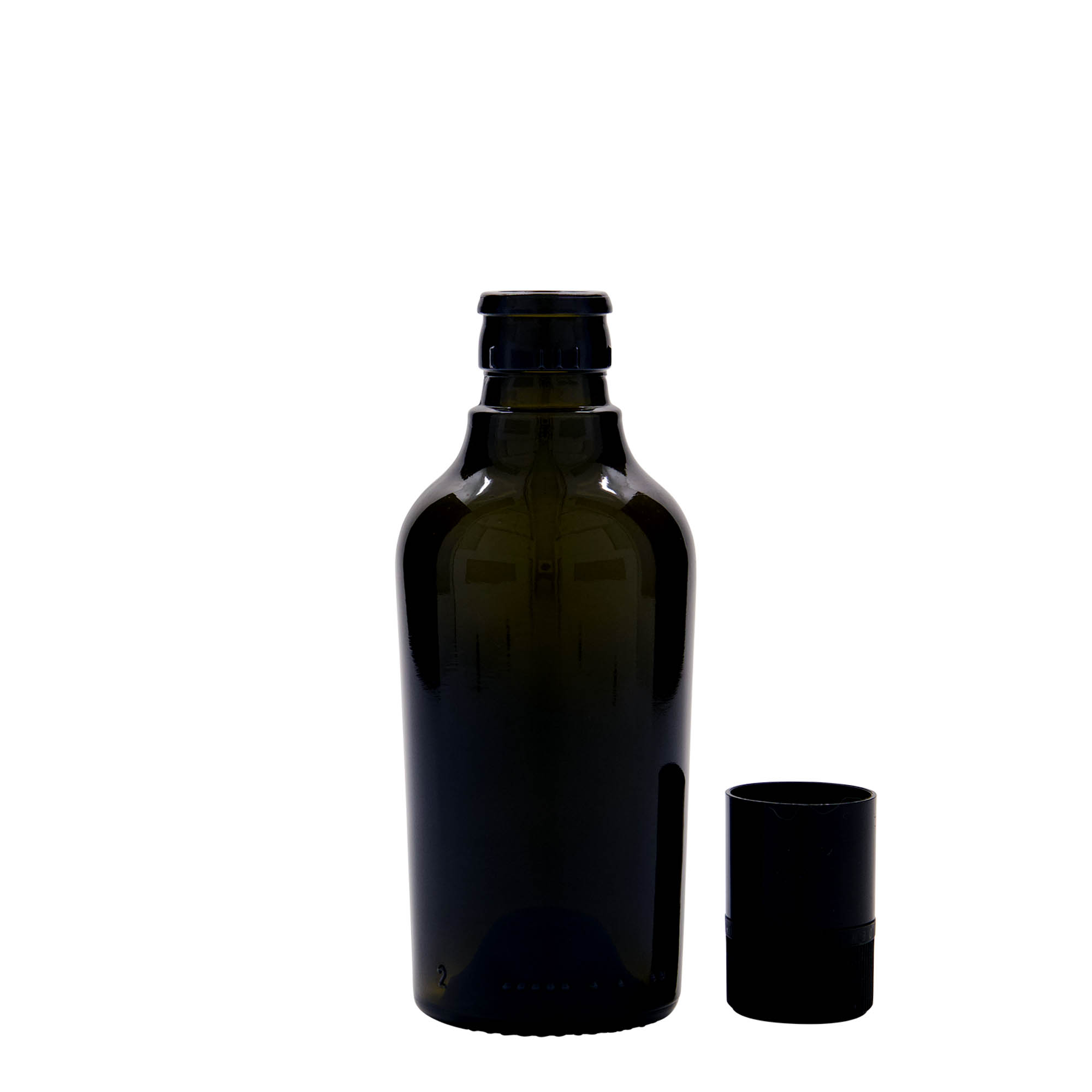 250 ml Essig-/Ölflasche 'Oleum', Glas, antikgrün, Mündung: DOP