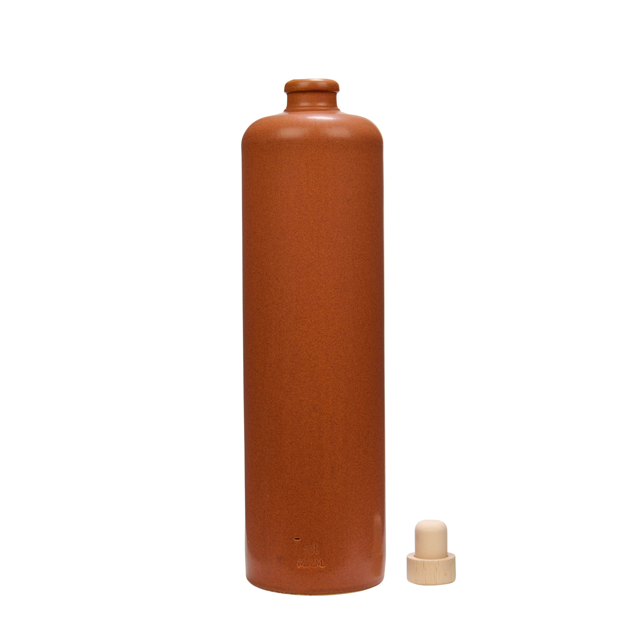 1.000 ml Tonkrug, Steinzeug, rot-braun, Mündung: Kork 1.000 ml Tonkrug, Steinzeug, rot-braun, Mündung: Kork