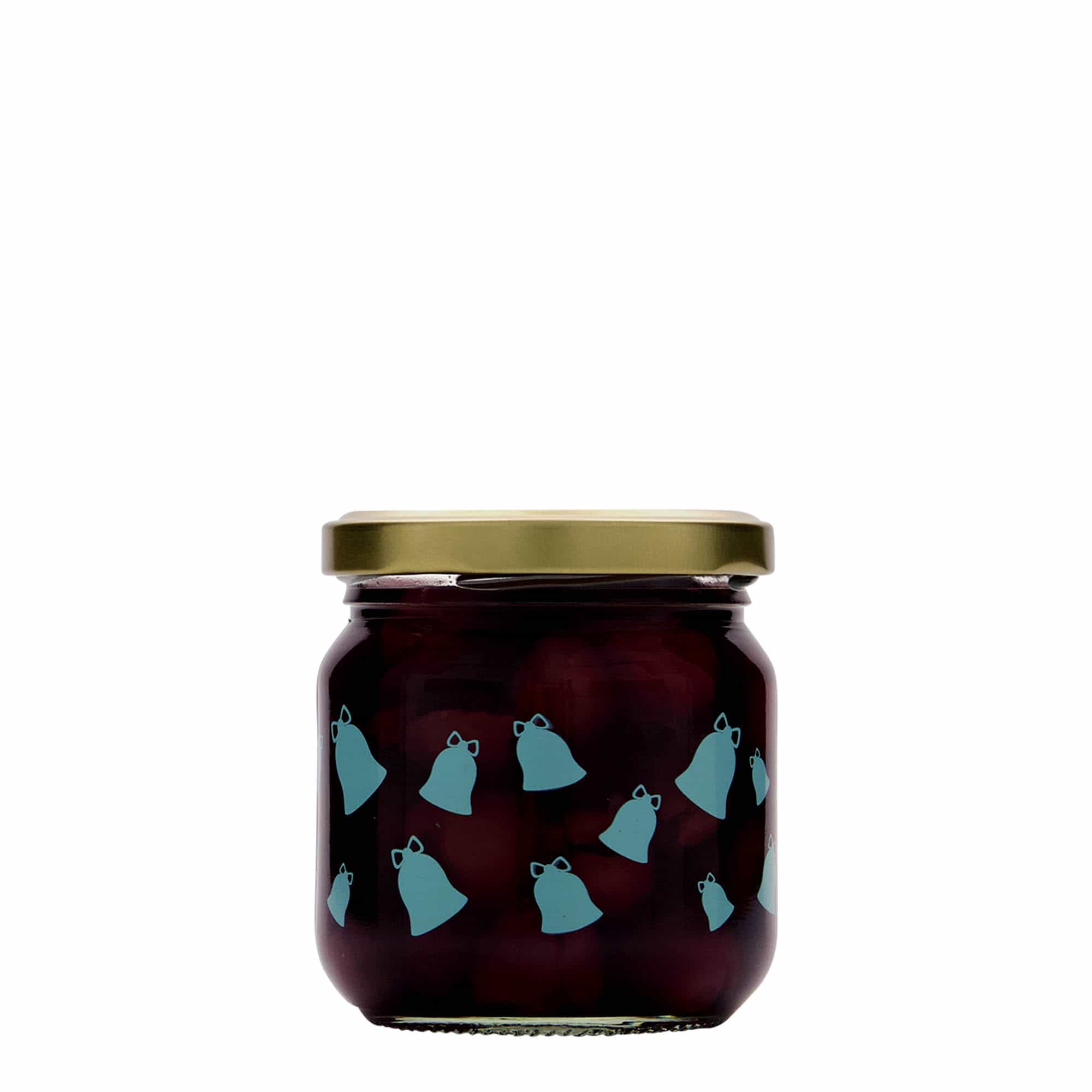 212 ml Rundglas, Motiv: Kling, Glöckchen, Mündung: Twist-Off (TO 66)