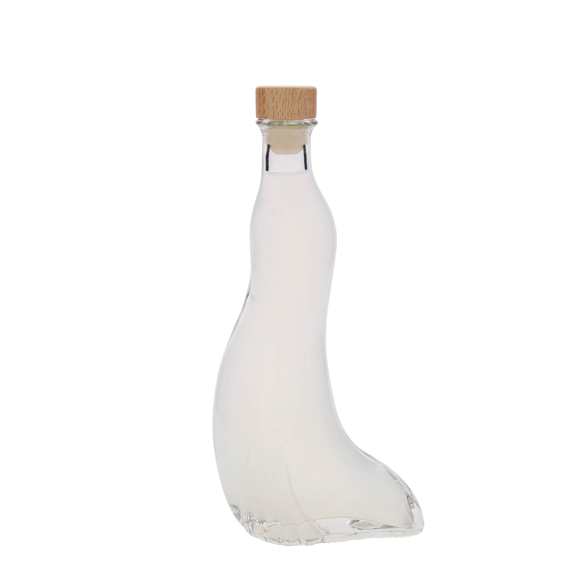 200 ml Glasflasche 'Seehund', Mündung: Kork 200 ml Glasflasche 'Seehund', Mündung: Kork
