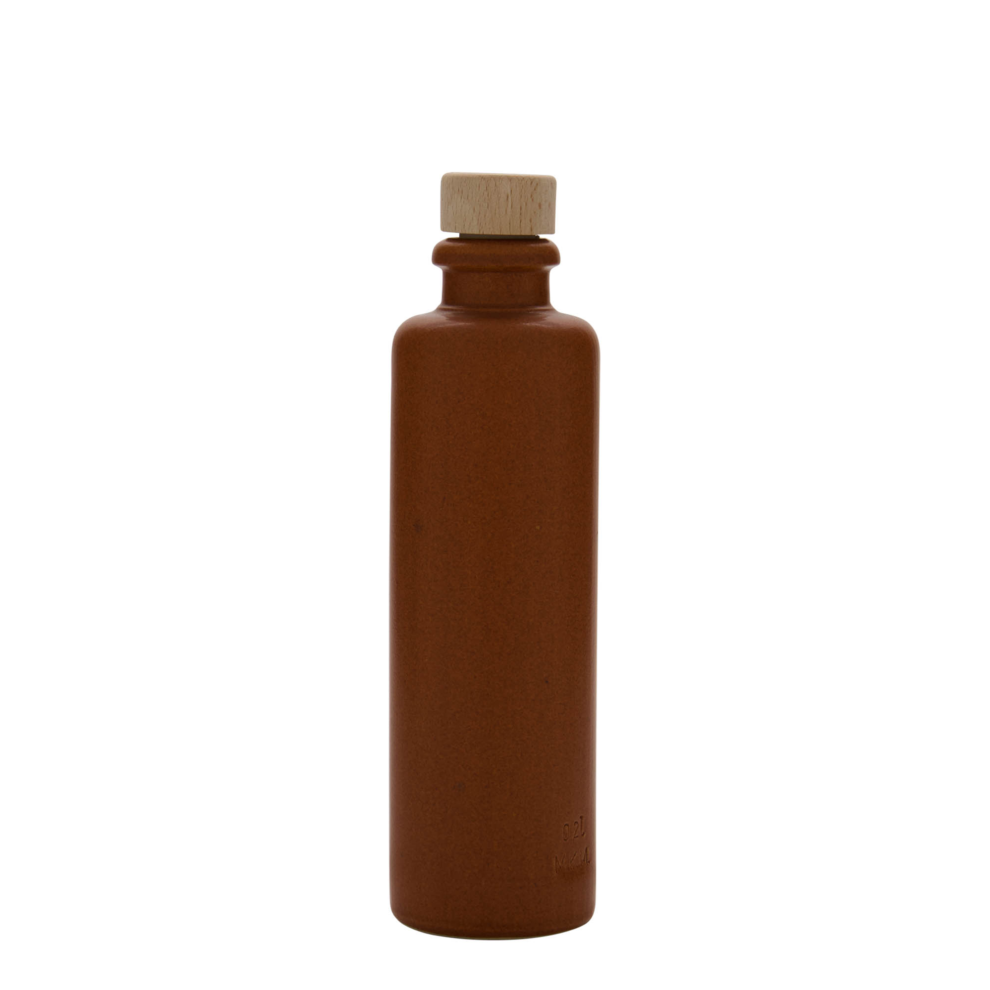 200 ml Tonkrug, Steinzeug, rot-braun, Mündung: Kork