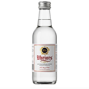Schraubverschlussflasche mit Logo Produktbeispiel: gefüllte Flasche mit Schraubverschluss und Logodesign