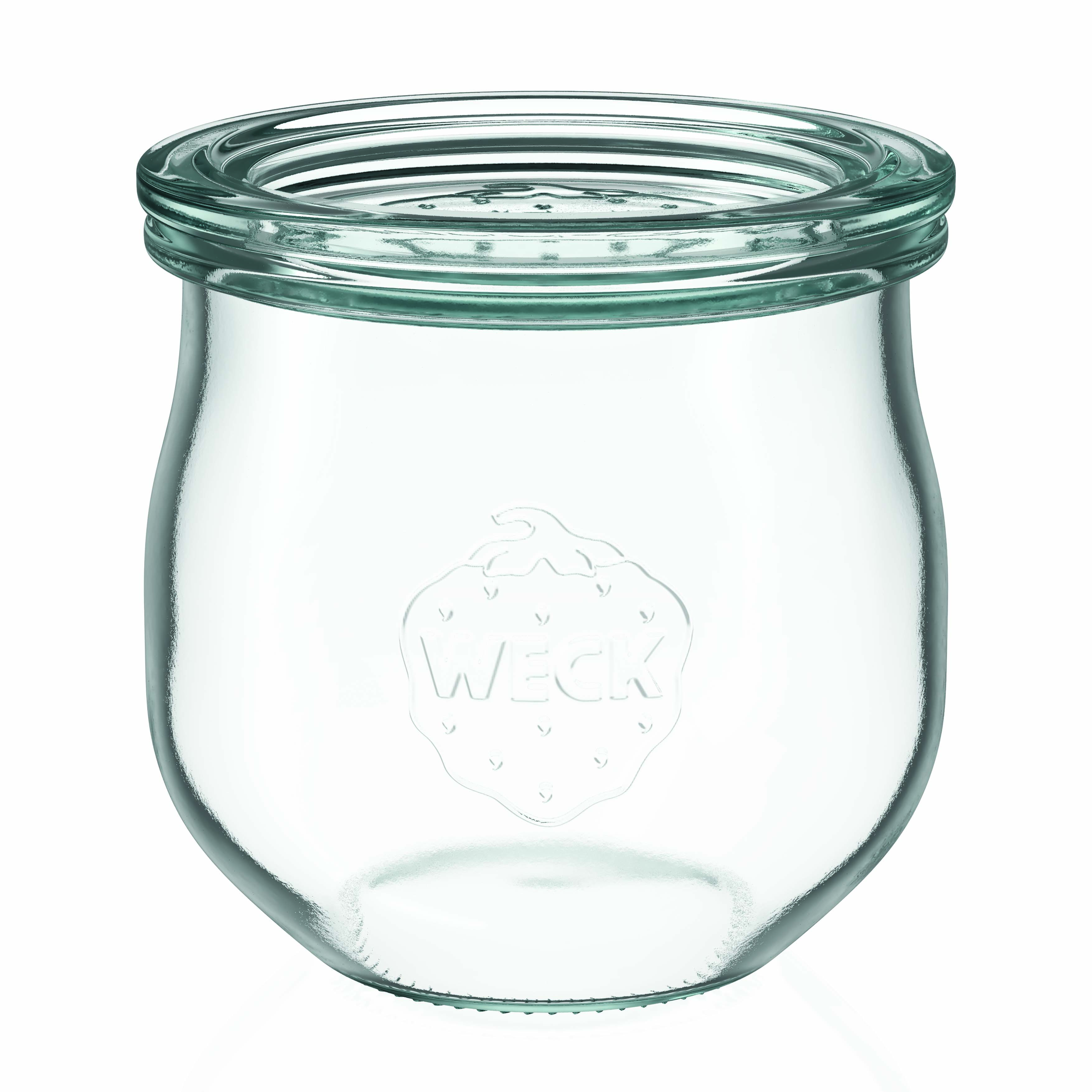 6x 370 ml WECK-Tulpenglas mit Glasdeckel RR 80